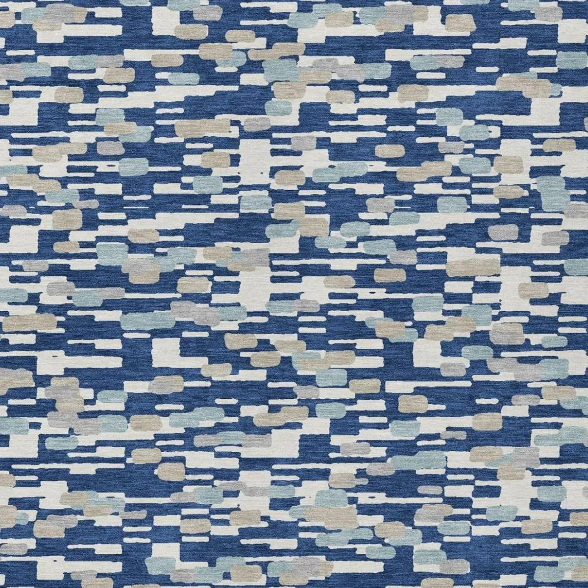 5' X 8' Blue And Silver Geometric Washable Indoor Outdoor Area Rug Homeroots Outdoor