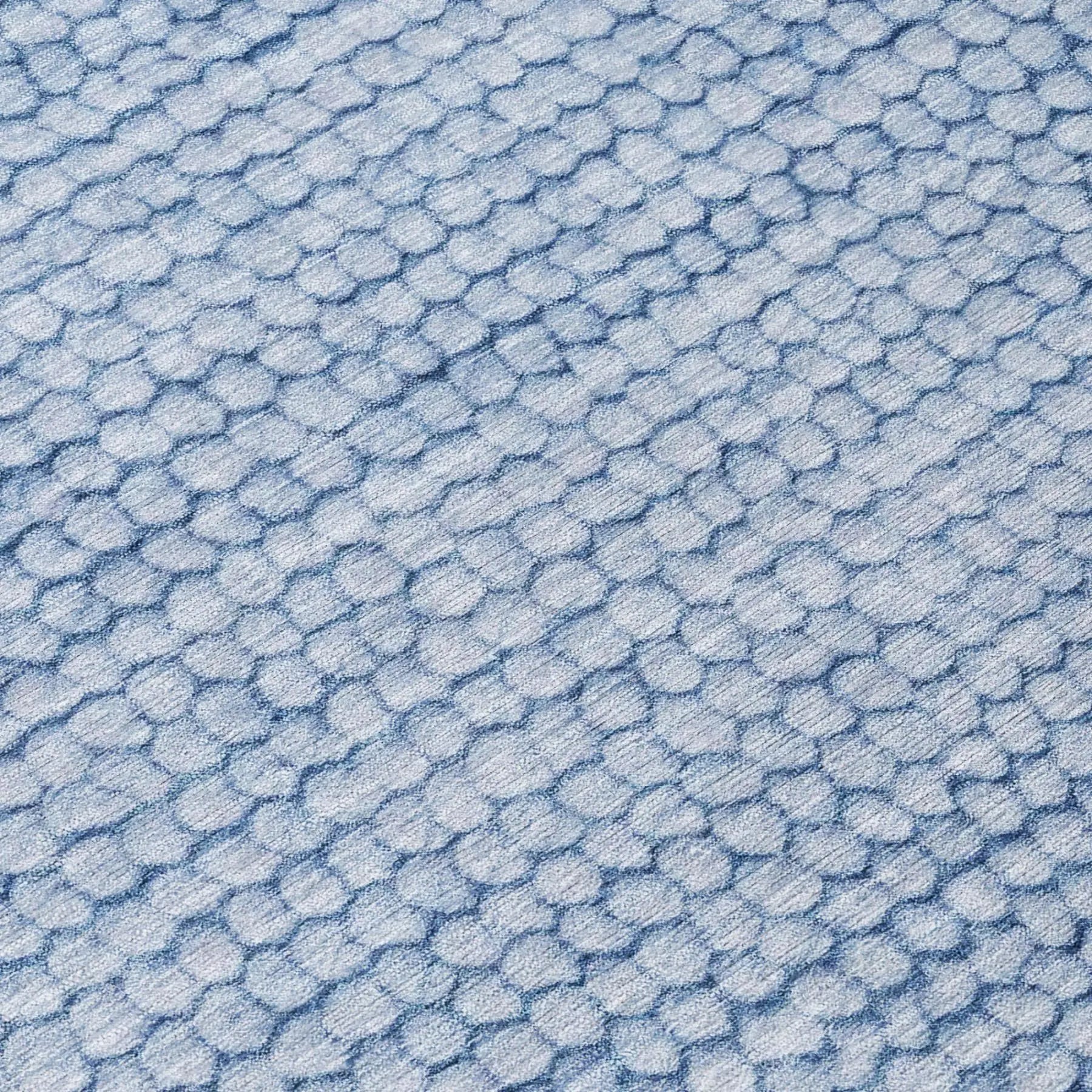 5' X 8' Blue And Sky Blue Striped Washable Indoor Outdoor Area Rug Homeroots Outdoor