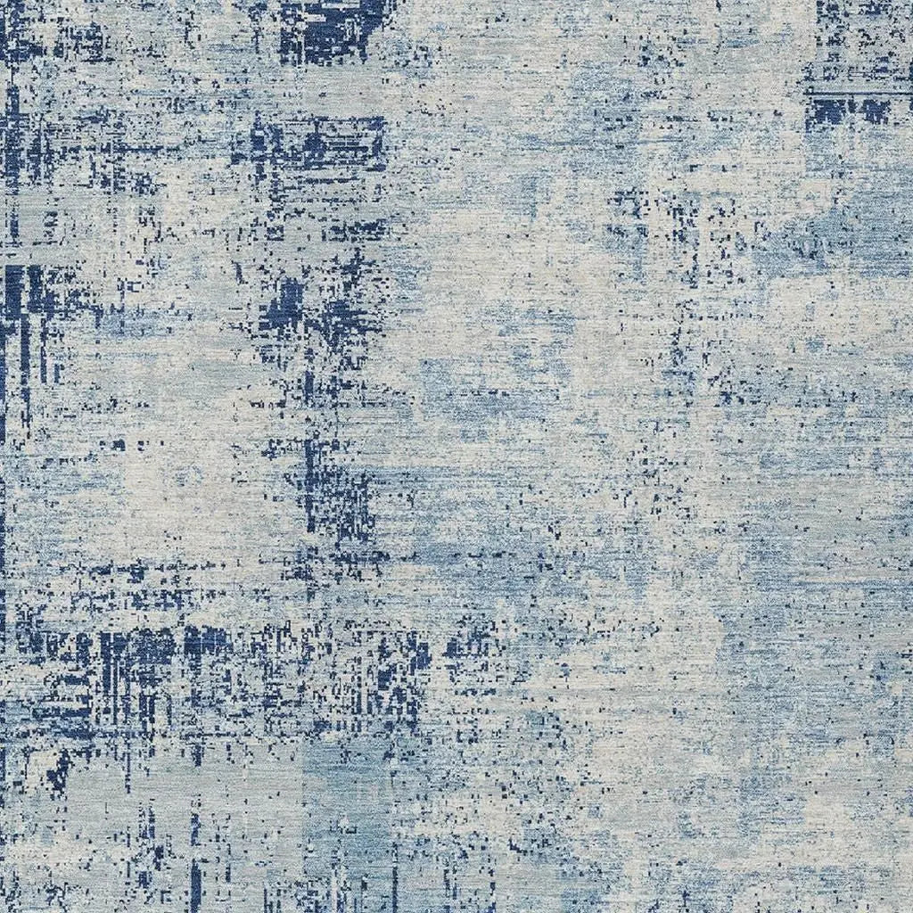 5' X 8' Blue And Wheat Abstract Washable Indoor Outdoor Area Rug Homeroots Outdoor