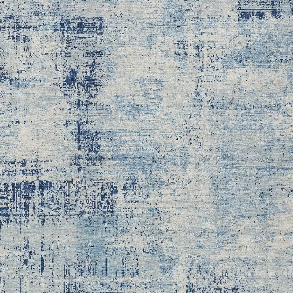 5' X 8' Blue And Wheat Abstract Washable Indoor Outdoor Area Rug Homeroots Outdoor