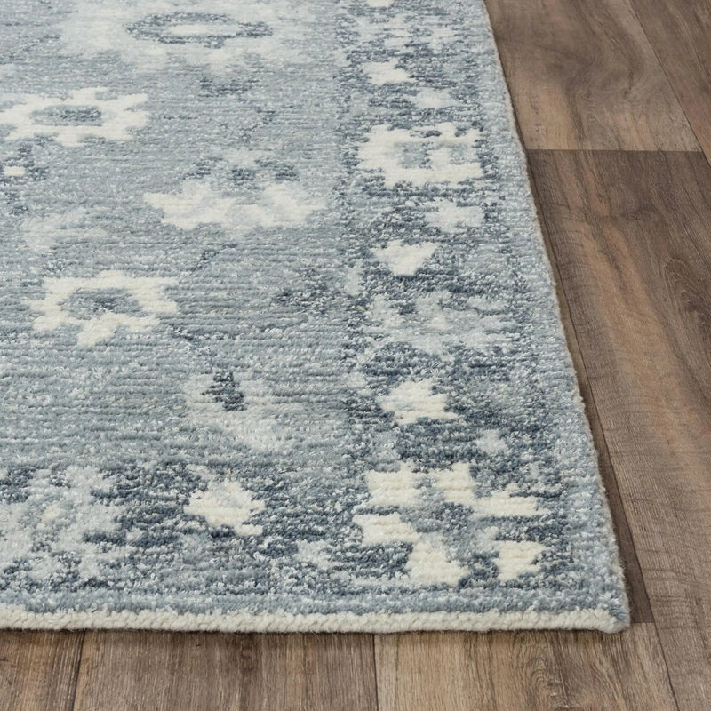 5' X 8' Blue Dark Blue And Ivory Wool Oriental Hand Tufted Area Rug Homeroots Home Decor