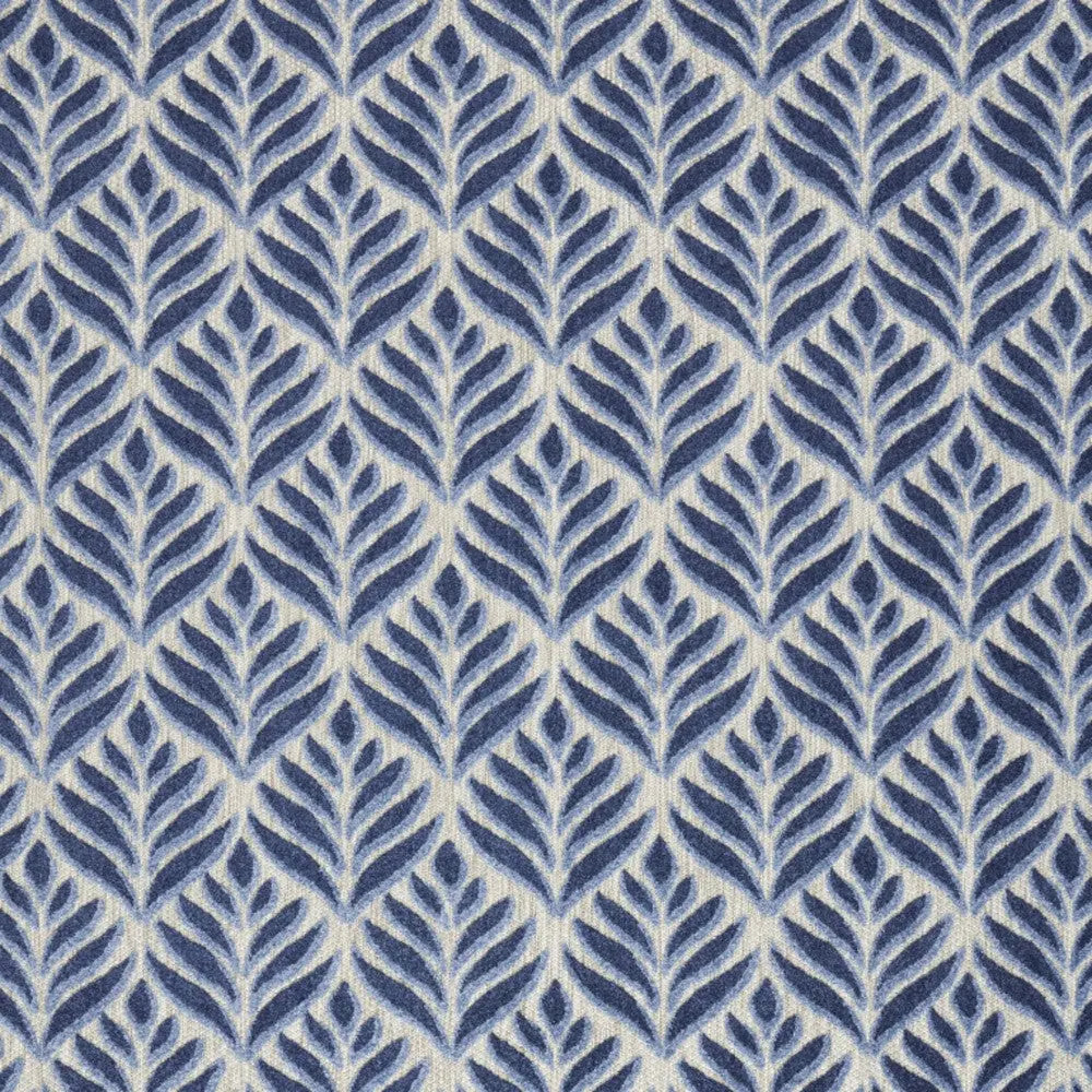 5' X 8' Blue Floral Stain Resistant Non Skid Area Rug Homeroots Outdoor