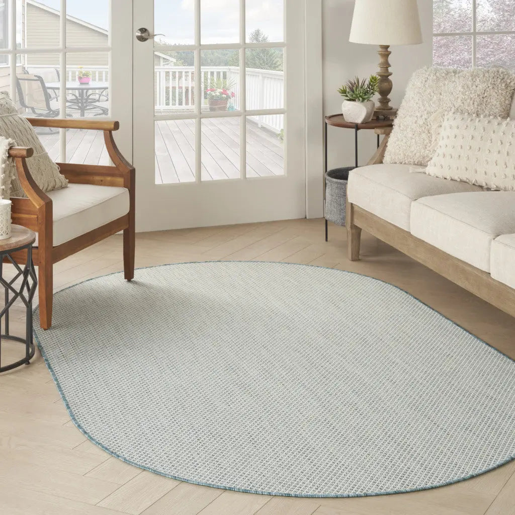 5' X 8' Blue Geometric Power Loom Area Rug Homeroots Outdoor