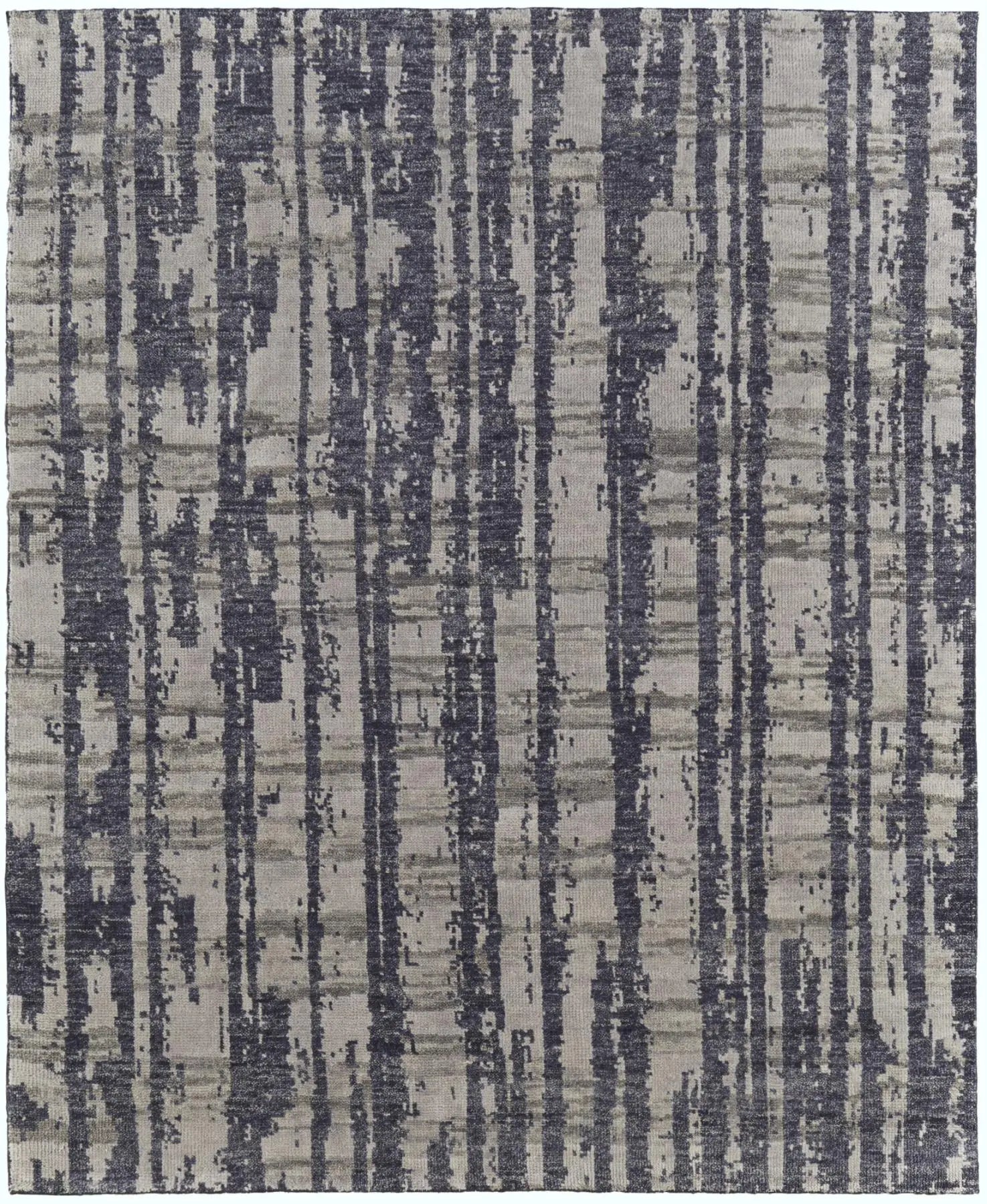 5' X 8' Blue Gray And Taupe Wool Abstract Hand Knotted Area Rug Homeroots Home Decor