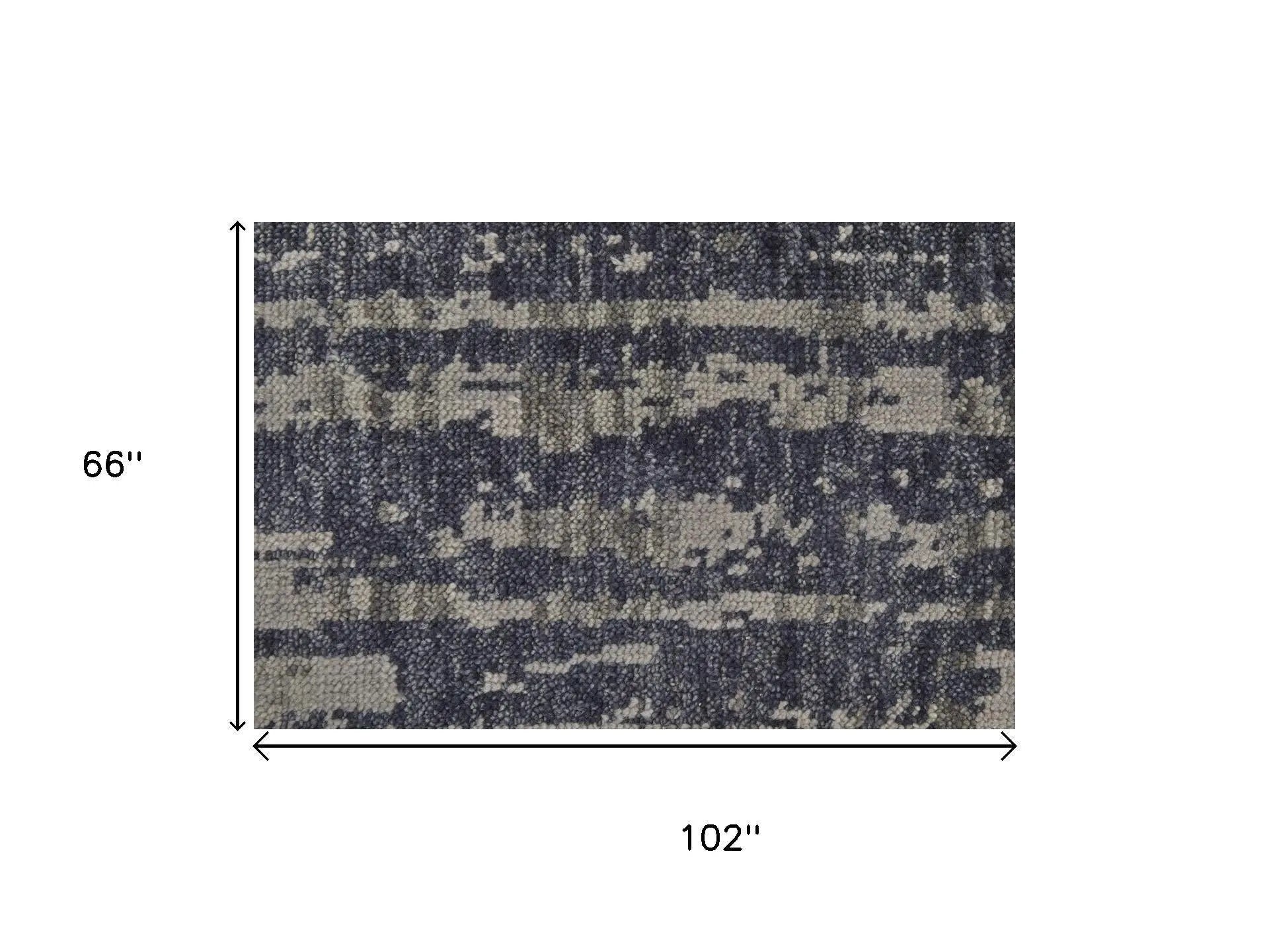 5' X 8' Blue Gray And Taupe Wool Abstract Hand Knotted Area Rug Homeroots Home Decor