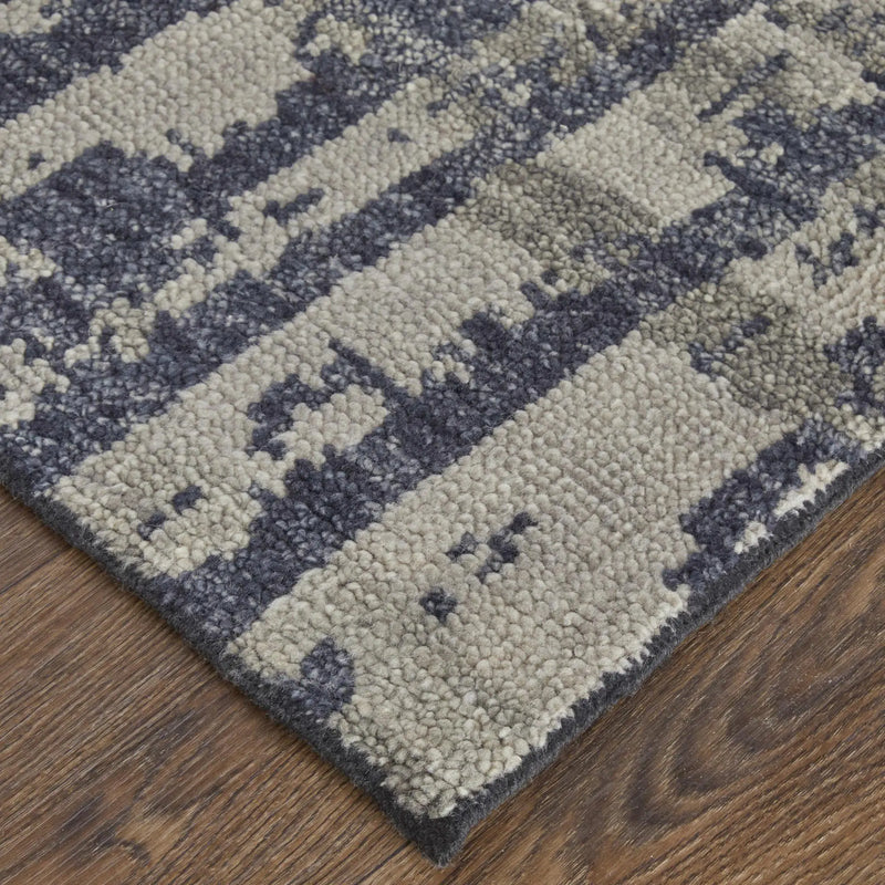5' X 8' Blue Gray And Taupe Wool Abstract Hand Knotted Area Rug Homeroots Home Decor