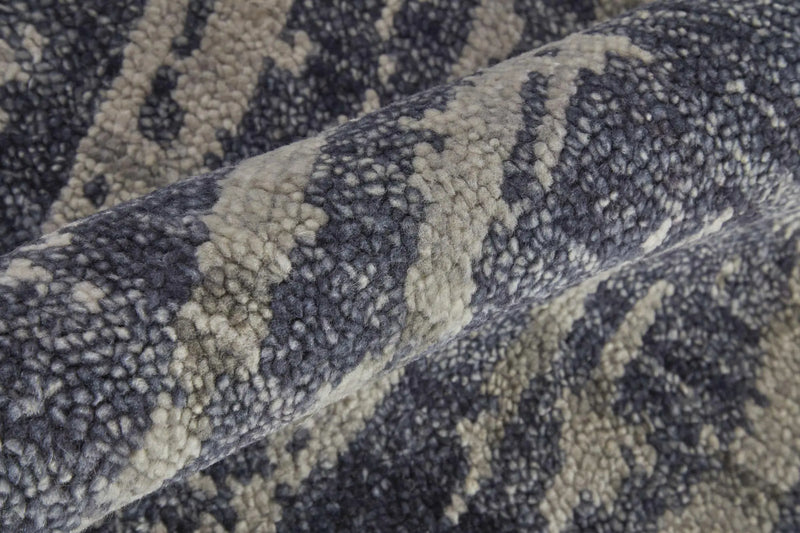 5' X 8' Blue Gray And Taupe Wool Abstract Hand Knotted Area Rug Homeroots Home Decor
