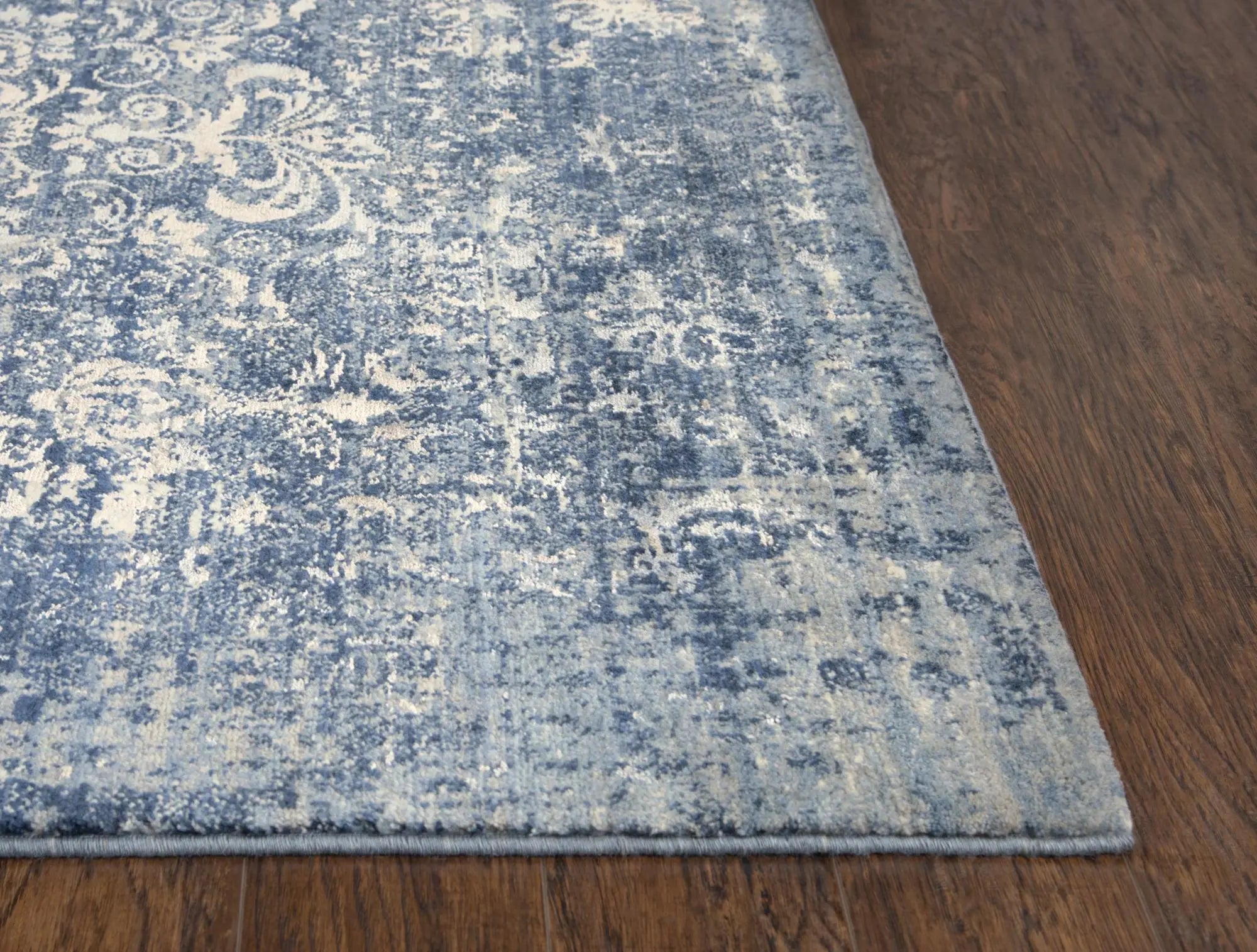 5' X 8' Blue Gray Beige And Ivory New Zealand Lambs Wool Oriental Hand Carved Handmade Area Rug Homeroots Home Decor