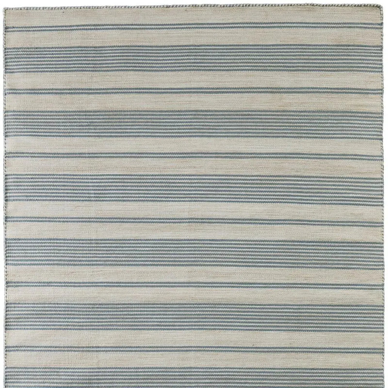 5' X 8' Blue Ivory And Tan Striped Dhurrie Hand Woven Stain Resistant Area Rug Homeroots Outdoor