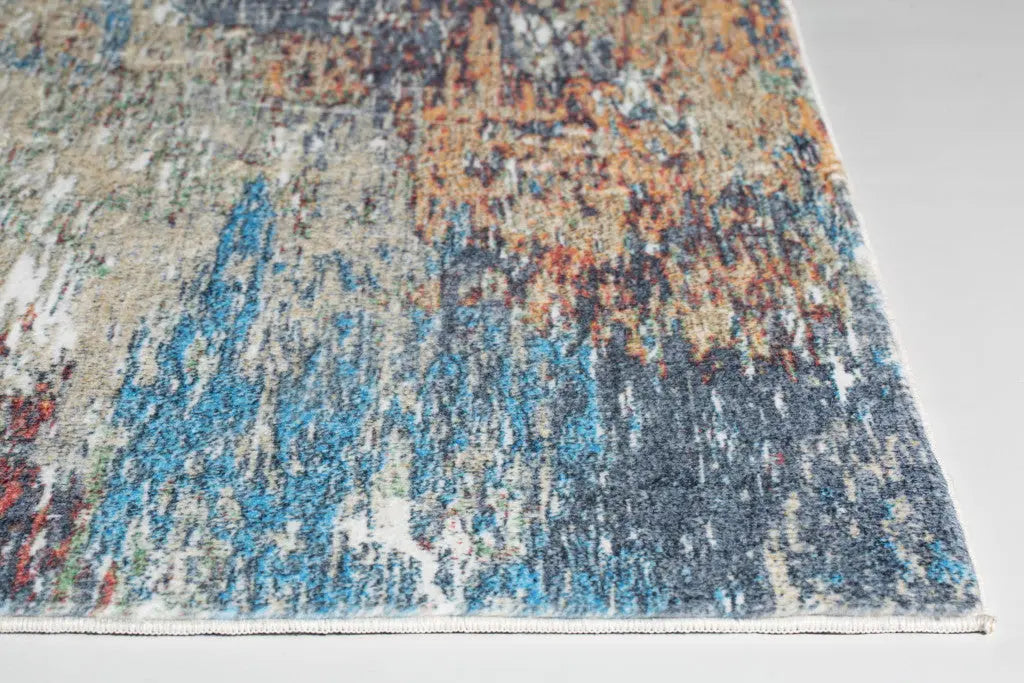 5' X 8' Blue and Beige Abstract Area Rug Homeroots Home Decor