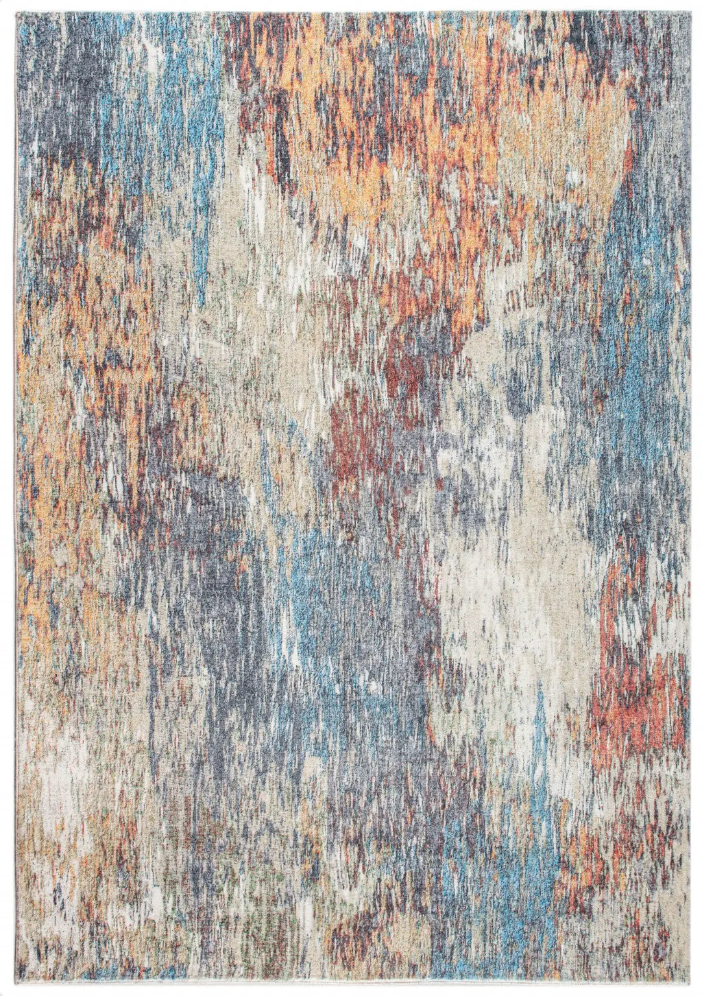 5' X 8' Blue and Beige Abstract Area Rug Homeroots Home Decor