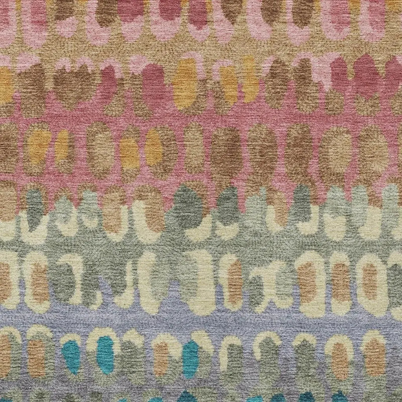 5' X 8' Blush And Copper Geometric Washable Indoor Outdoor Area Rug Homeroots Outdoor