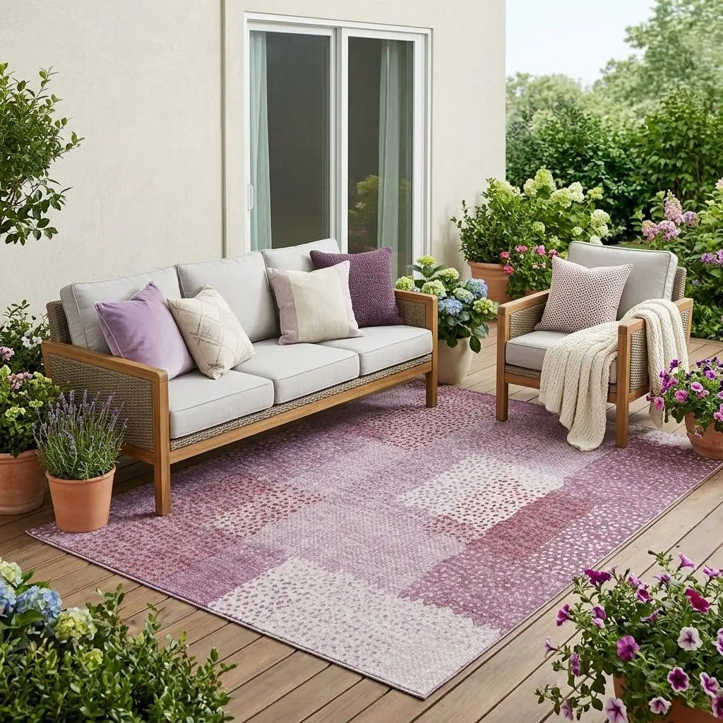 5' X 8' Blush And Pink Abstract Washable Indoor Outdoor Area Rug Homeroots Outdoor