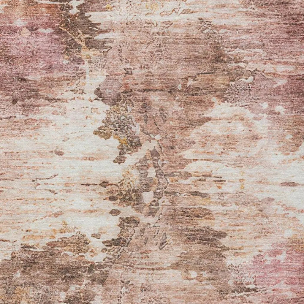 5' X 8' Blush And Pink Abstract Washable Indoor Outdoor Area Rug Homeroots Outdoor