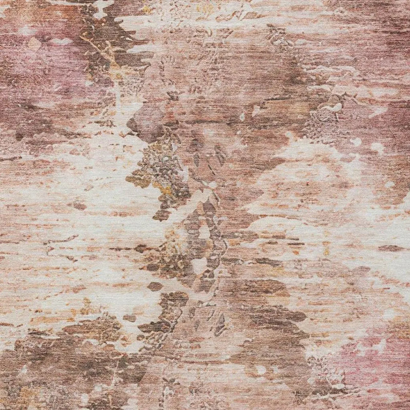 5' X 8' Blush And Pink Abstract Washable Indoor Outdoor Area Rug Homeroots Outdoor