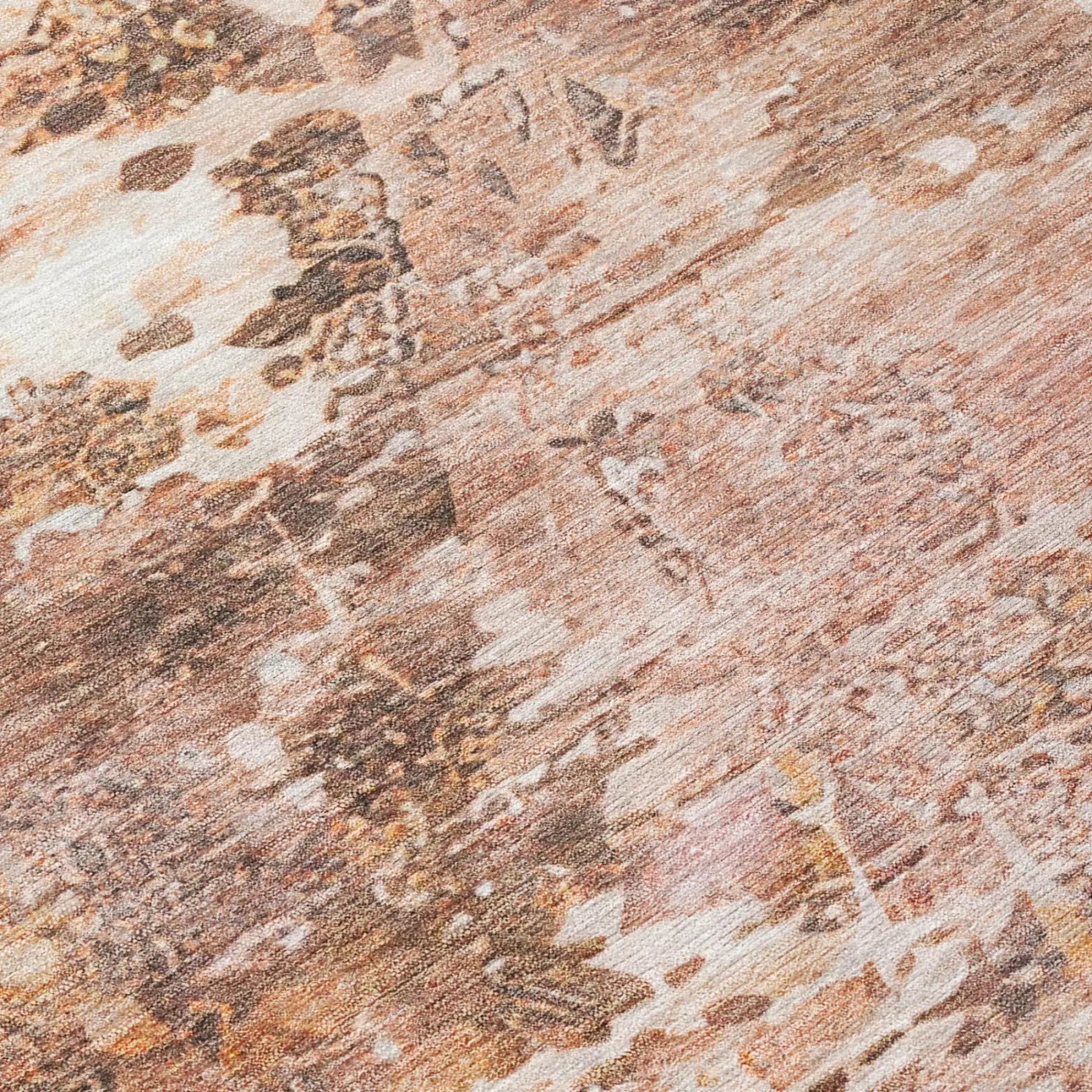 5' X 8' Blush And Pink Abstract Washable Indoor Outdoor Area Rug Homeroots Outdoor
