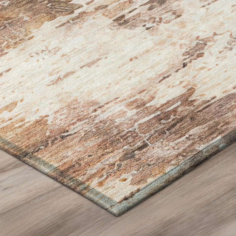 5' X 8' Blush And Pink Abstract Washable Indoor Outdoor Area Rug Homeroots Outdoor
