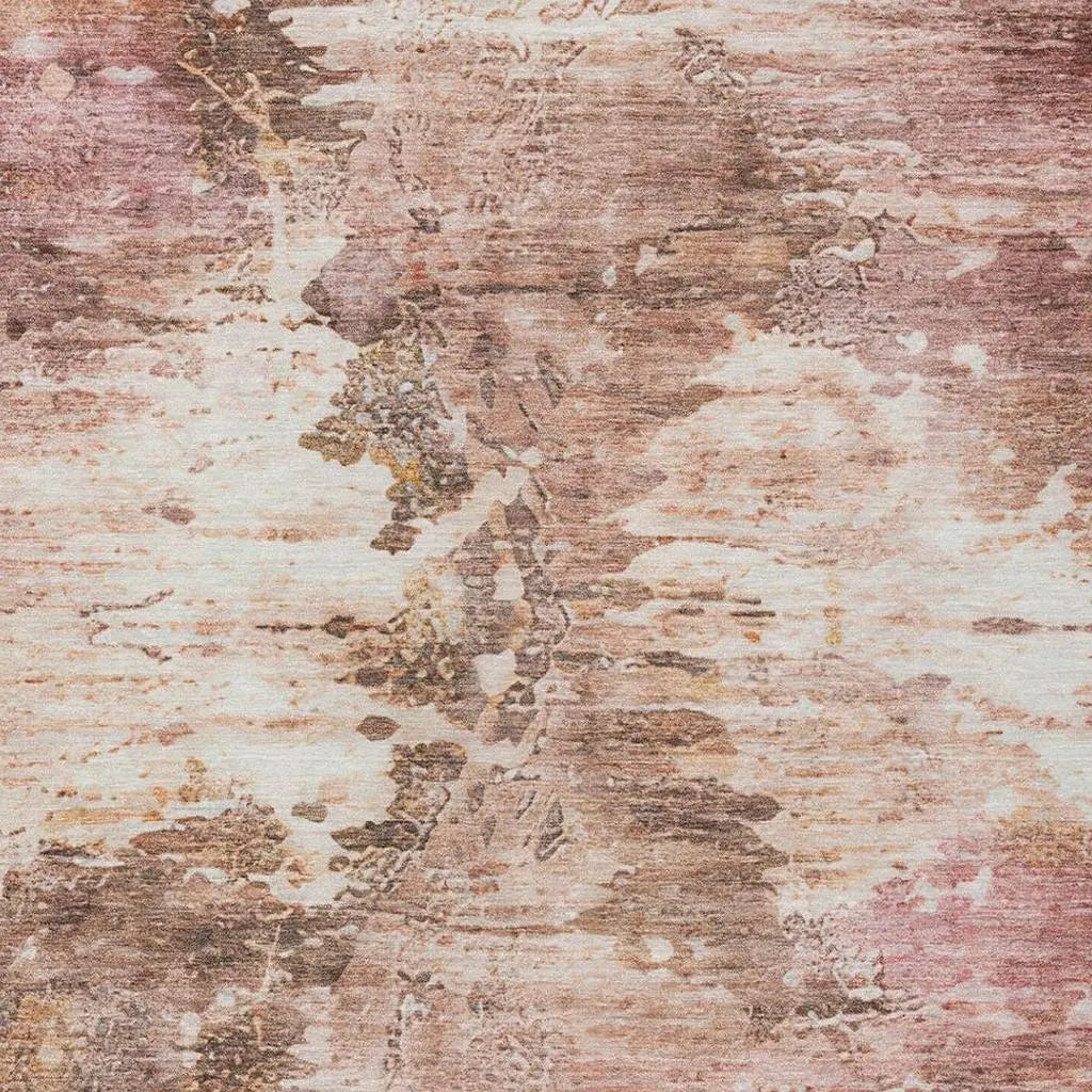 5' X 8' Blush And Pink Abstract Washable Indoor Outdoor Area Rug Homeroots Outdoor