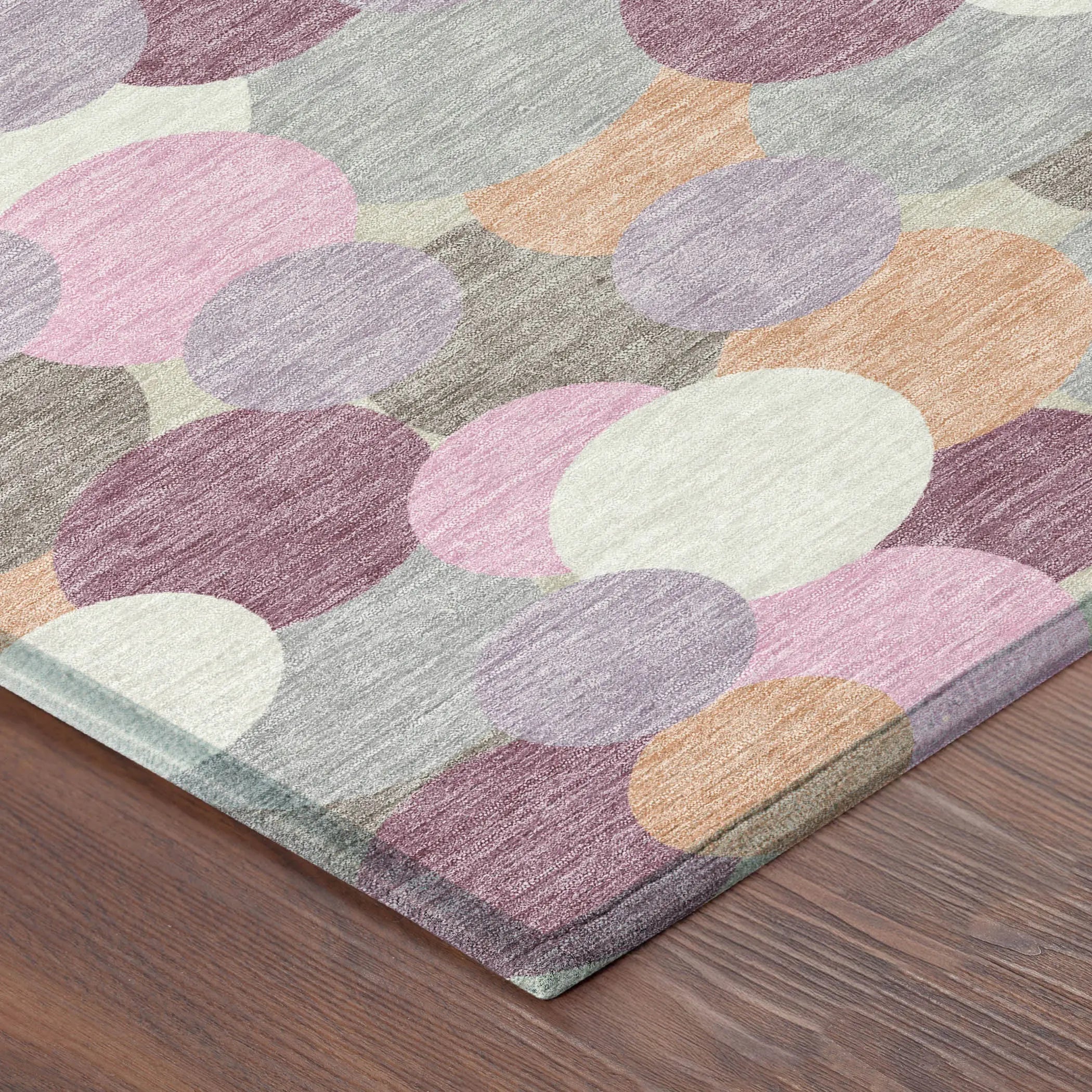5' X 8' Blush And Pink Geometric Washable Indoor Outdoor Area Rug Homeroots Outdoor