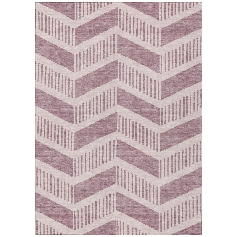 5' X 8' Blush And Pink Geometric Washable Indoor Outdoor Area Rug Homeroots Outdoor