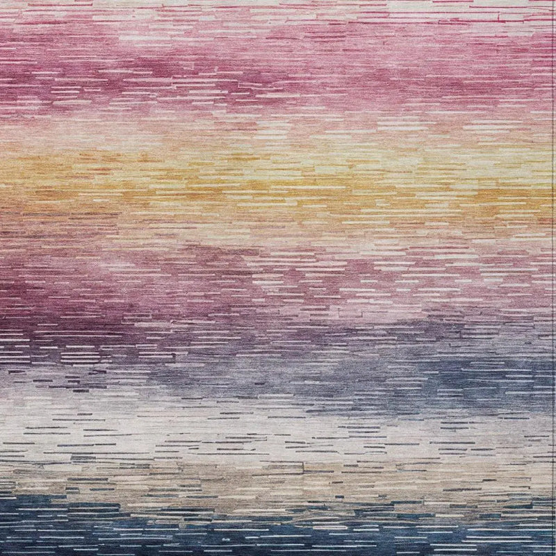 5' X 8' Blush And Pink Striped Washable Indoor Outdoor Area Rug Homeroots Outdoor