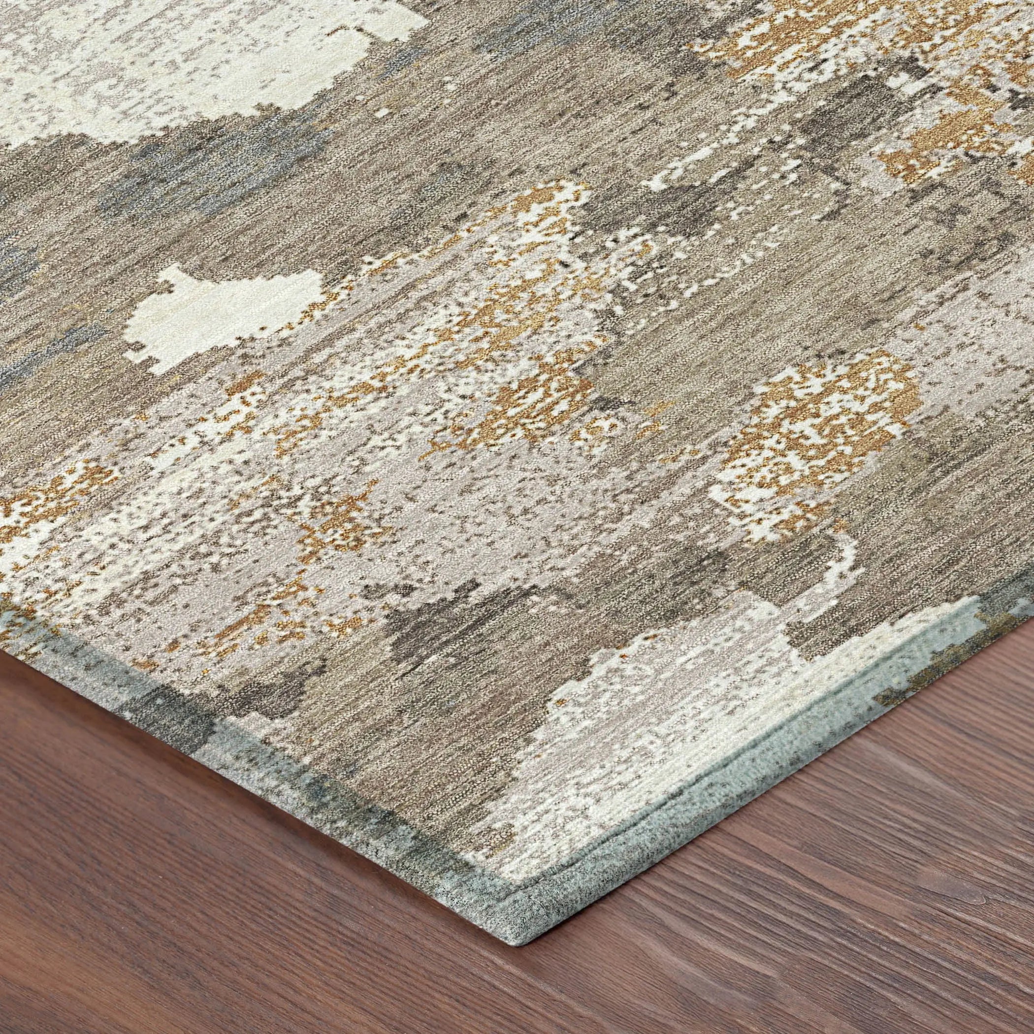 5' X 8' Brown And Beige Abstract Washable Indoor Outdoor Area Rug Homeroots Outdoor