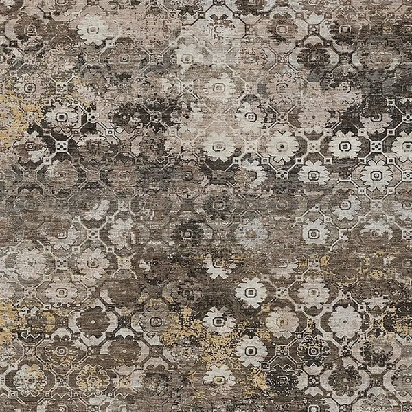 5' X 8' Brown And Beige Abstract Washable Indoor Outdoor Area Rug Homeroots Outdoor