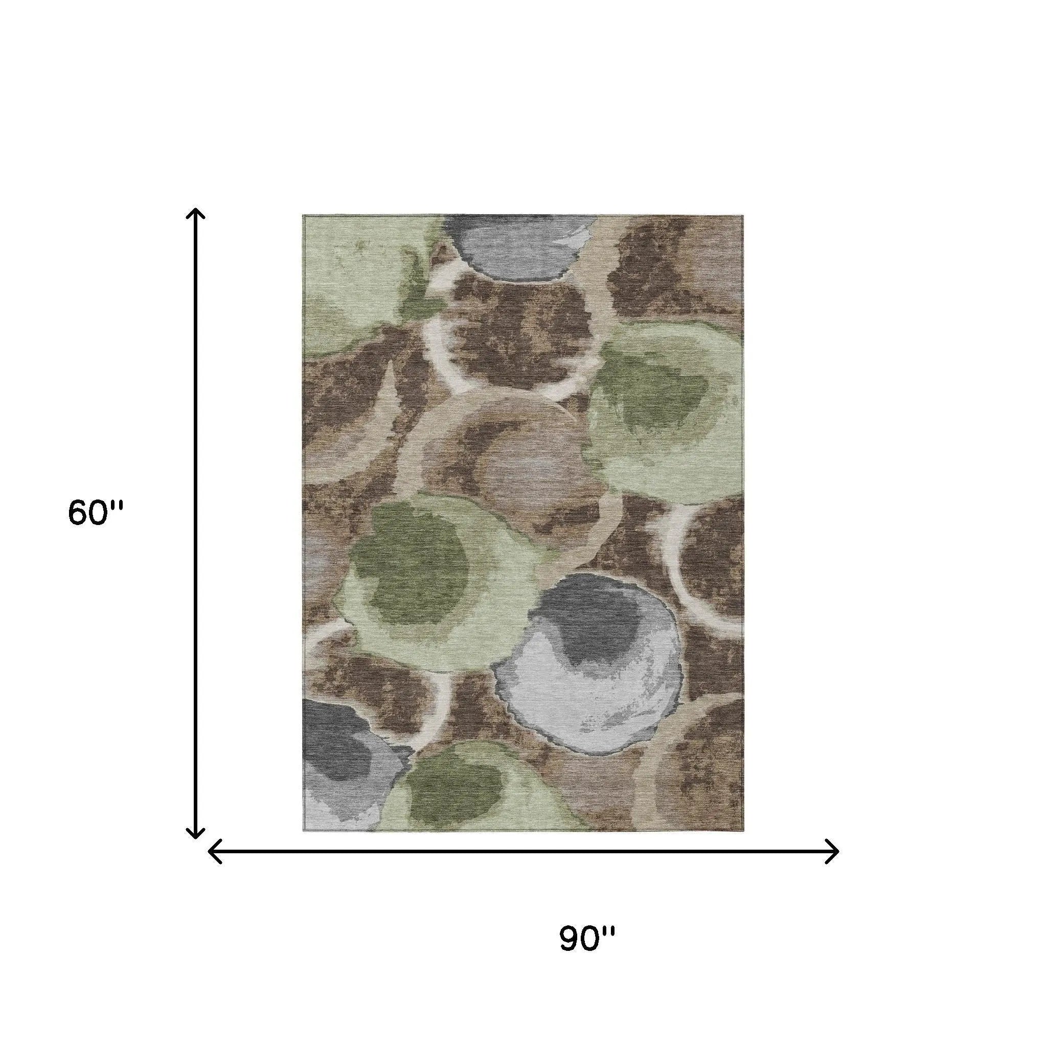 5' X 8' Brown And Beige Abstract Washable Indoor Outdoor Area Rug Homeroots Outdoor