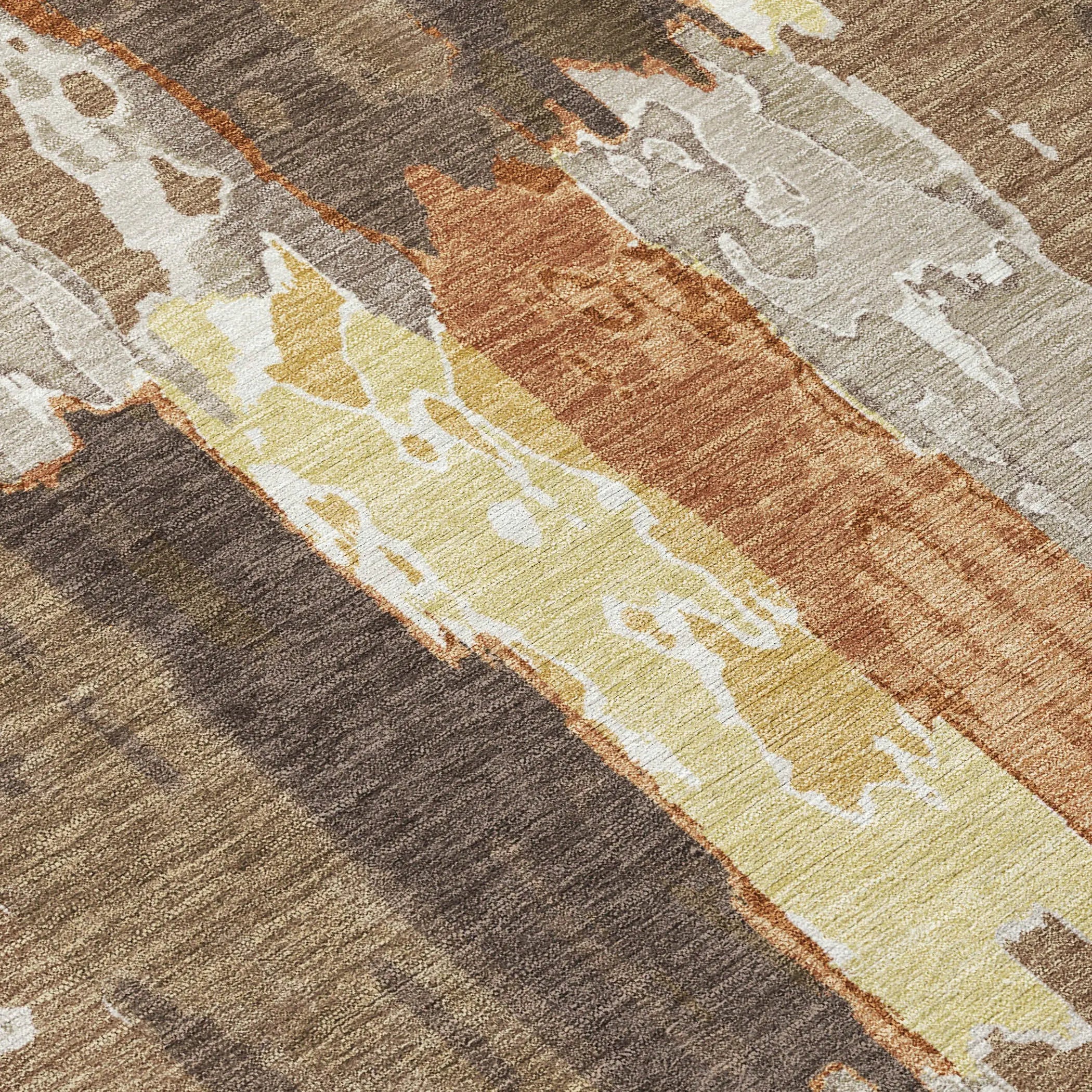 5' X 8' Brown And Beige Abstract Washable Indoor Outdoor Area Rug Homeroots Outdoor