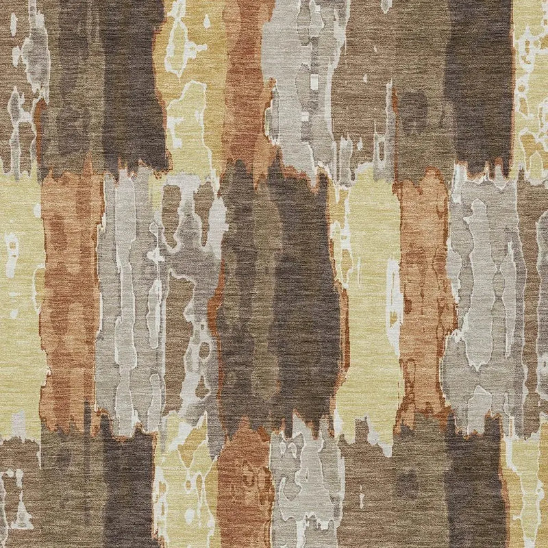 5' X 8' Brown And Beige Abstract Washable Indoor Outdoor Area Rug Homeroots Outdoor