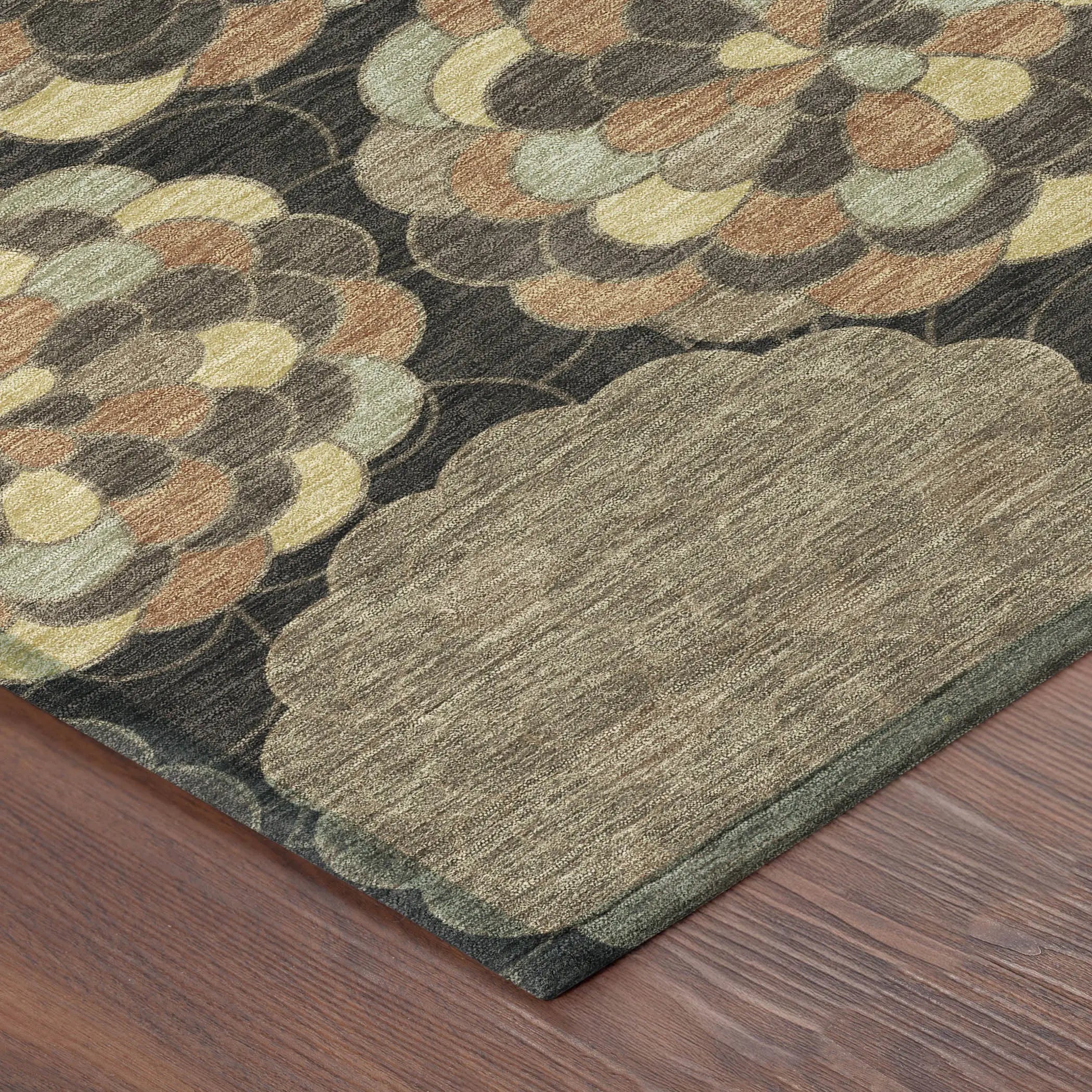 5' X 8' Brown And Beige Floral Washable Indoor Outdoor Area Rug Homeroots Outdoor