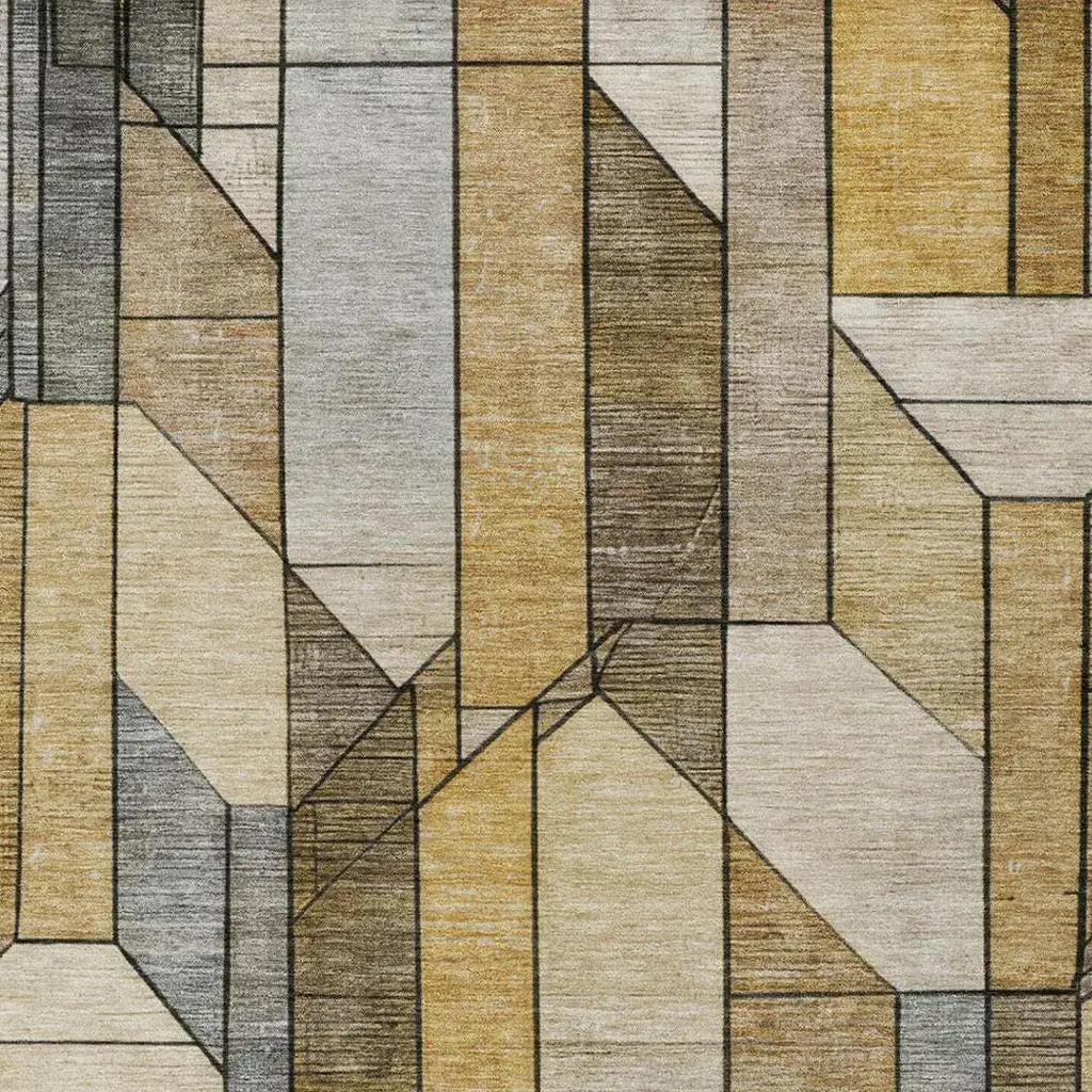 5' X 8' Brown And Beige Geometric Washable Indoor Outdoor Area Rug Homeroots Outdoor