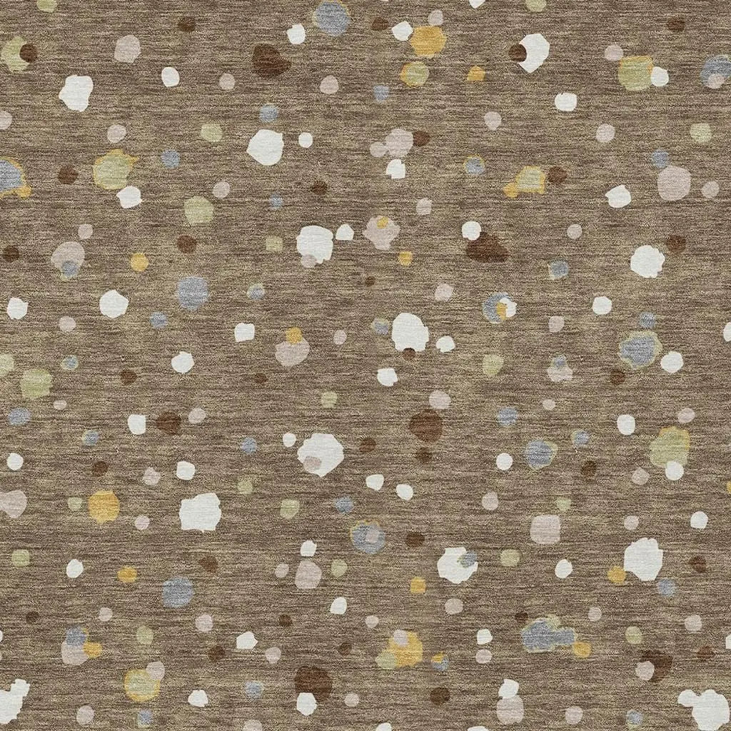 5' X 8' Brown And Beige Geometric Washable Indoor Outdoor Area Rug Homeroots Outdoor