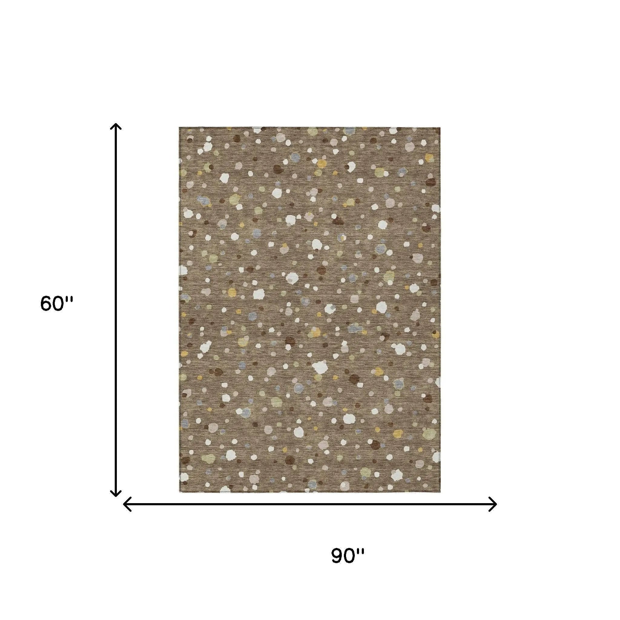 5' X 8' Brown And Beige Geometric Washable Indoor Outdoor Area Rug Homeroots Outdoor