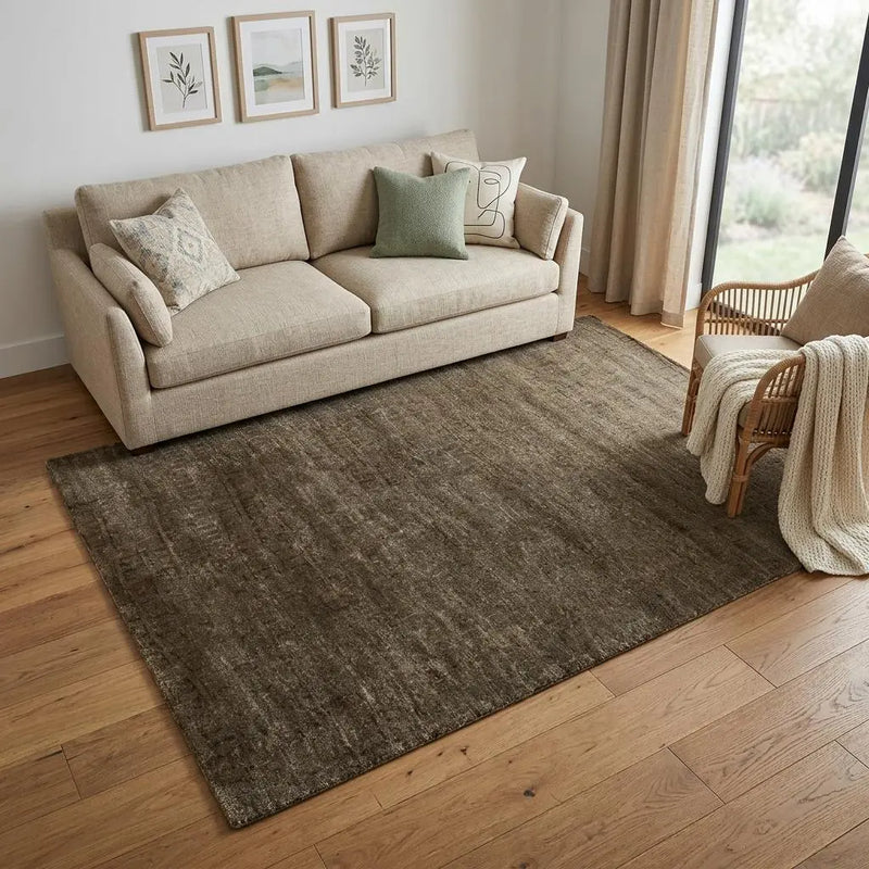 5' X 8' Brown And Black Abstract Hand Knotted Area Rug Homeroots Home Decor