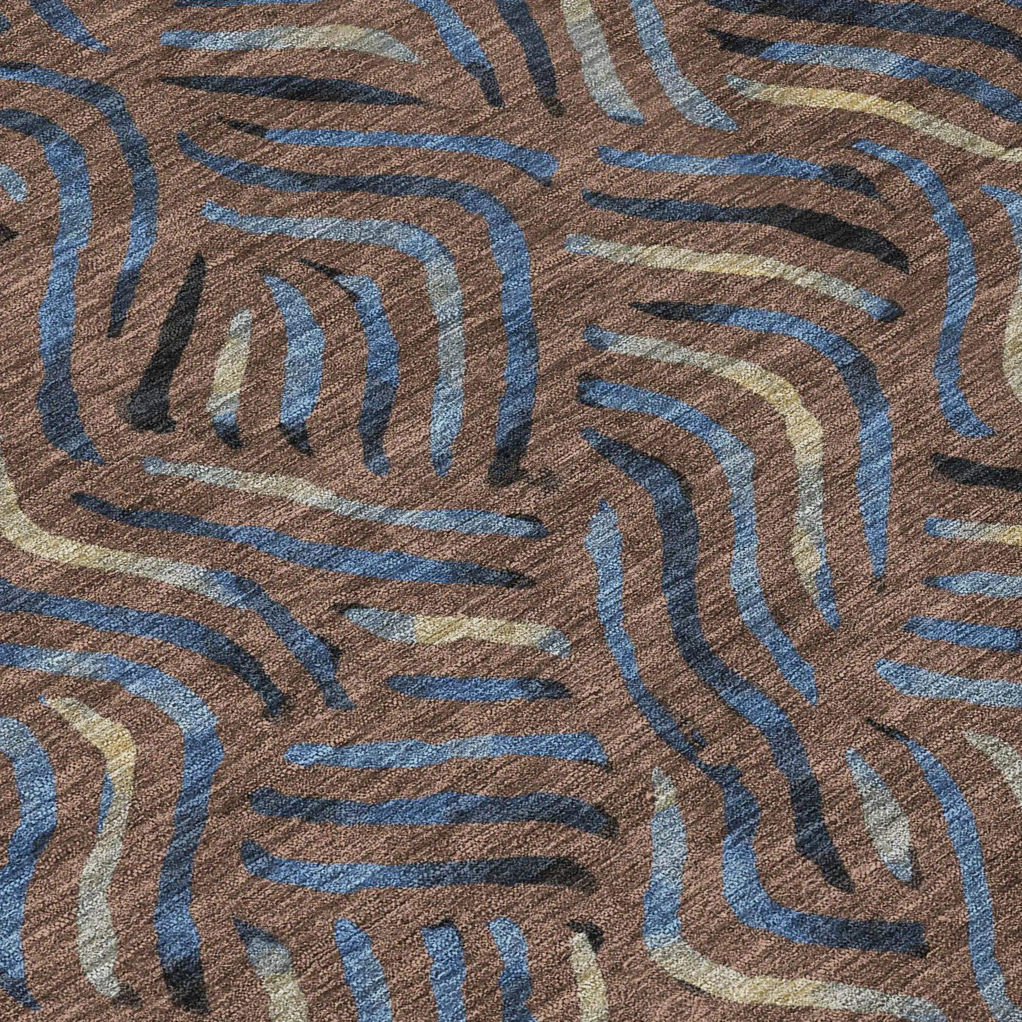 5' X 8' Brown And Black Abstract Washable Indoor Outdoor Area Rug Homeroots Outdoor