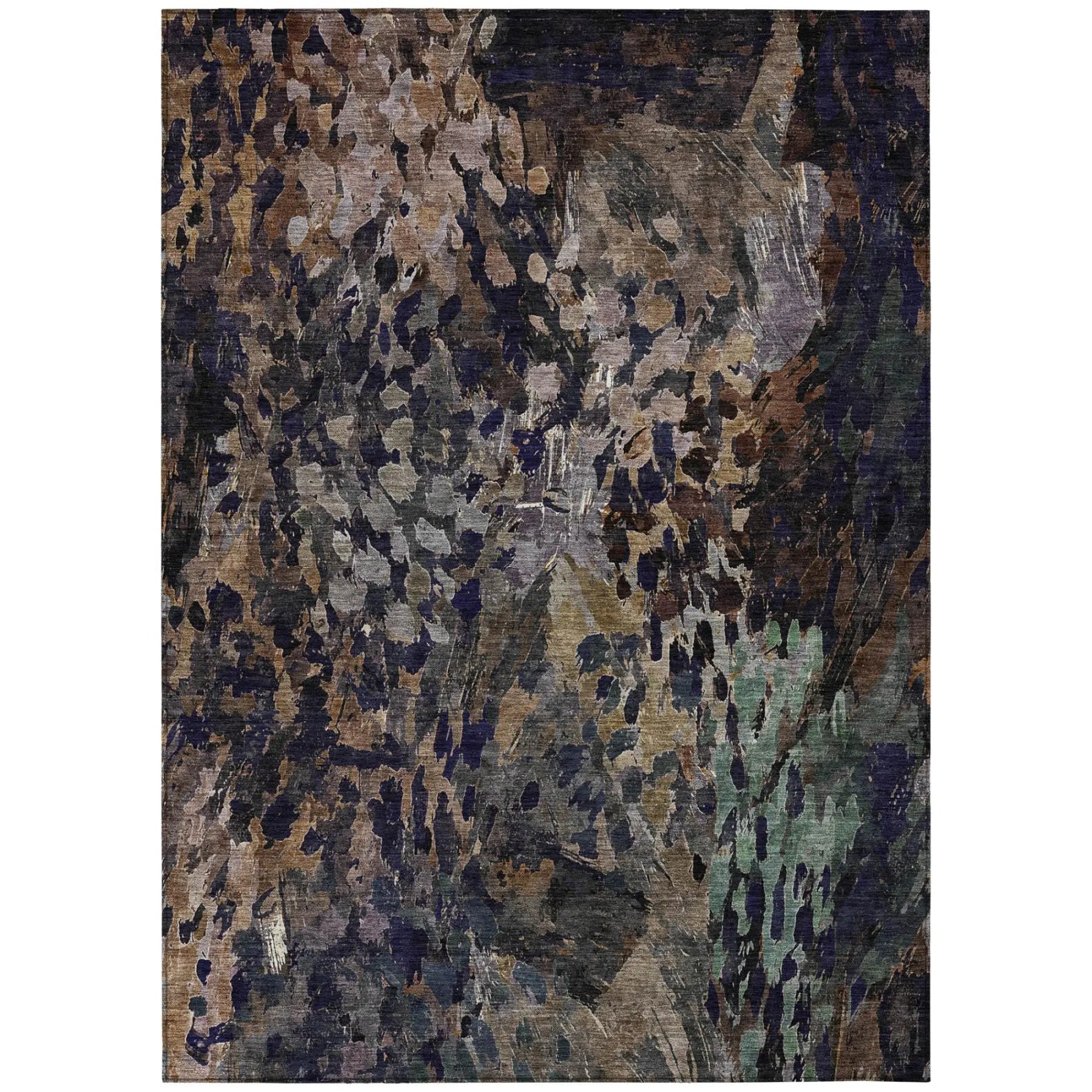 5' X 8' Brown And Black Abstract Washable Indoor Outdoor Area Rug Homeroots Outdoor