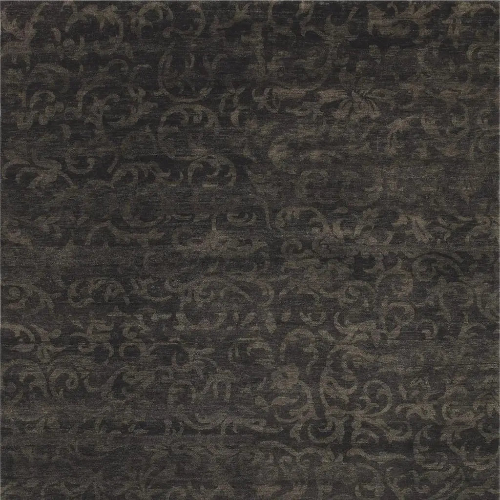 5' X 8' Brown And Black Wool Floral Hand Knotted Area Rug Homeroots Home Decor