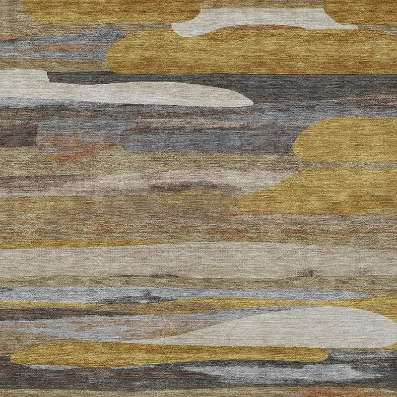 5' X 8' Brown And Charcoal Abstract Washable Indoor Outdoor Area Rug Homeroots Outdoor