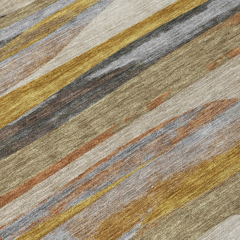 5' X 8' Brown And Charcoal Abstract Washable Indoor Outdoor Area Rug Homeroots Outdoor