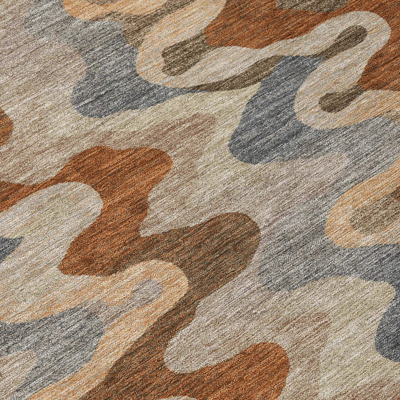 5' X 8' Brown And Chocolate Abstract Washable Indoor Outdoor Area Rug Homeroots Outdoor