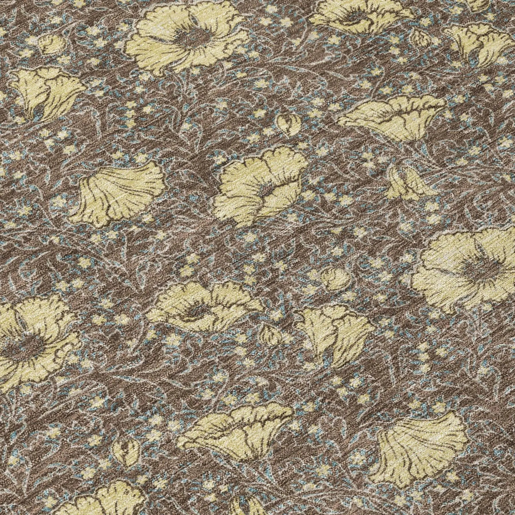 5' X 8' Brown And Coffee Floral Washable Indoor Outdoor Area Rug Homeroots Outdoor