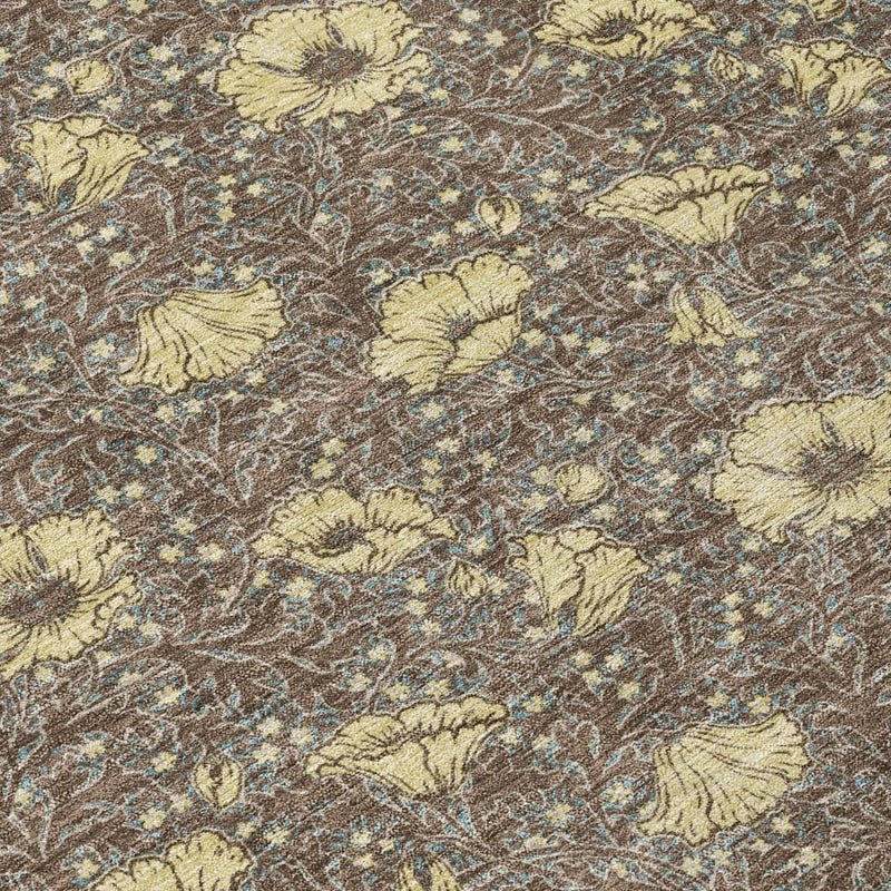 5' X 8' Brown And Coffee Floral Washable Indoor Outdoor Area Rug Homeroots Outdoor