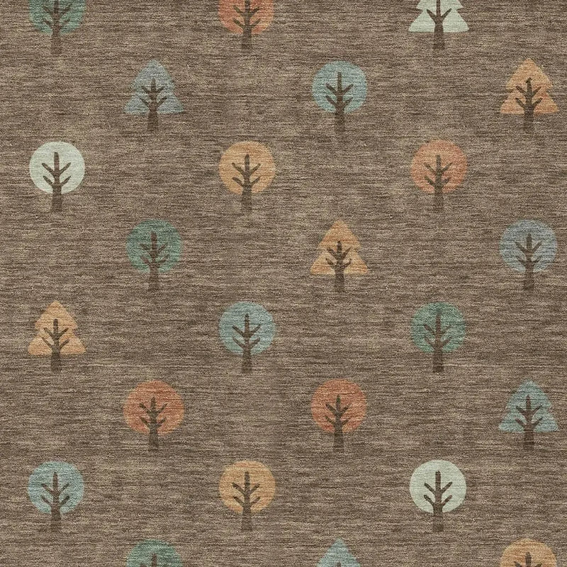 5' X 8' Brown And Copper Geometric Washable Indoor Outdoor Area Rug Homeroots Outdoor