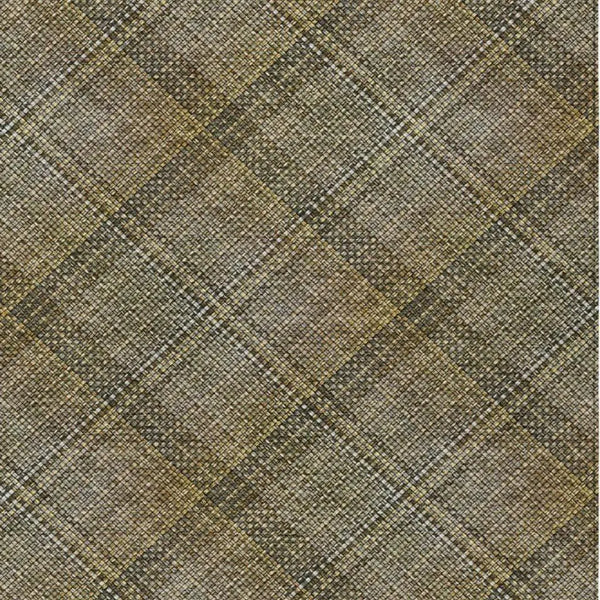 5' X 8' Brown And Gold Plaid Washable Indoor Outdoor Area Rug Homeroots Outdoor
