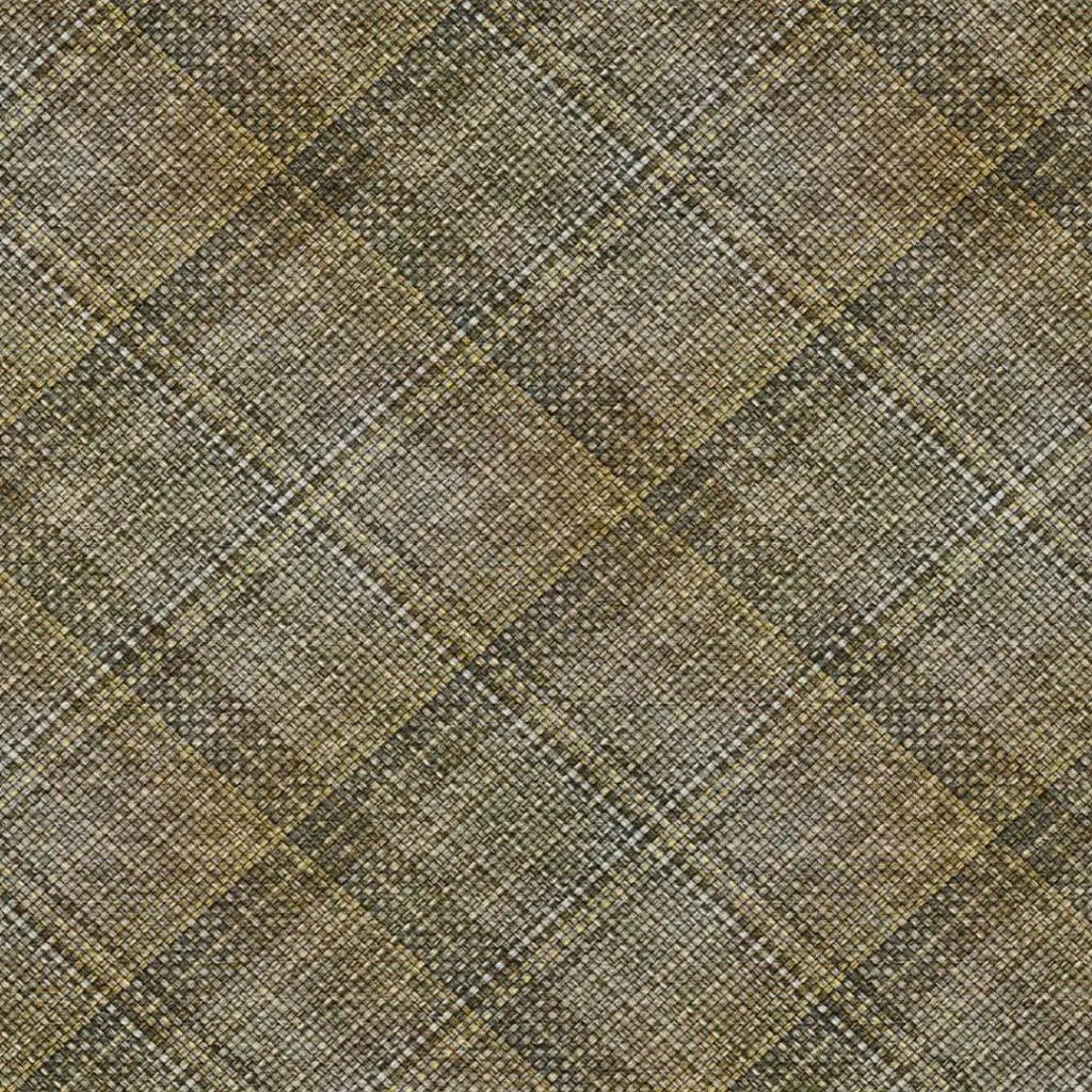 5' X 8' Brown And Gold Plaid Washable Indoor Outdoor Area Rug Homeroots Outdoor