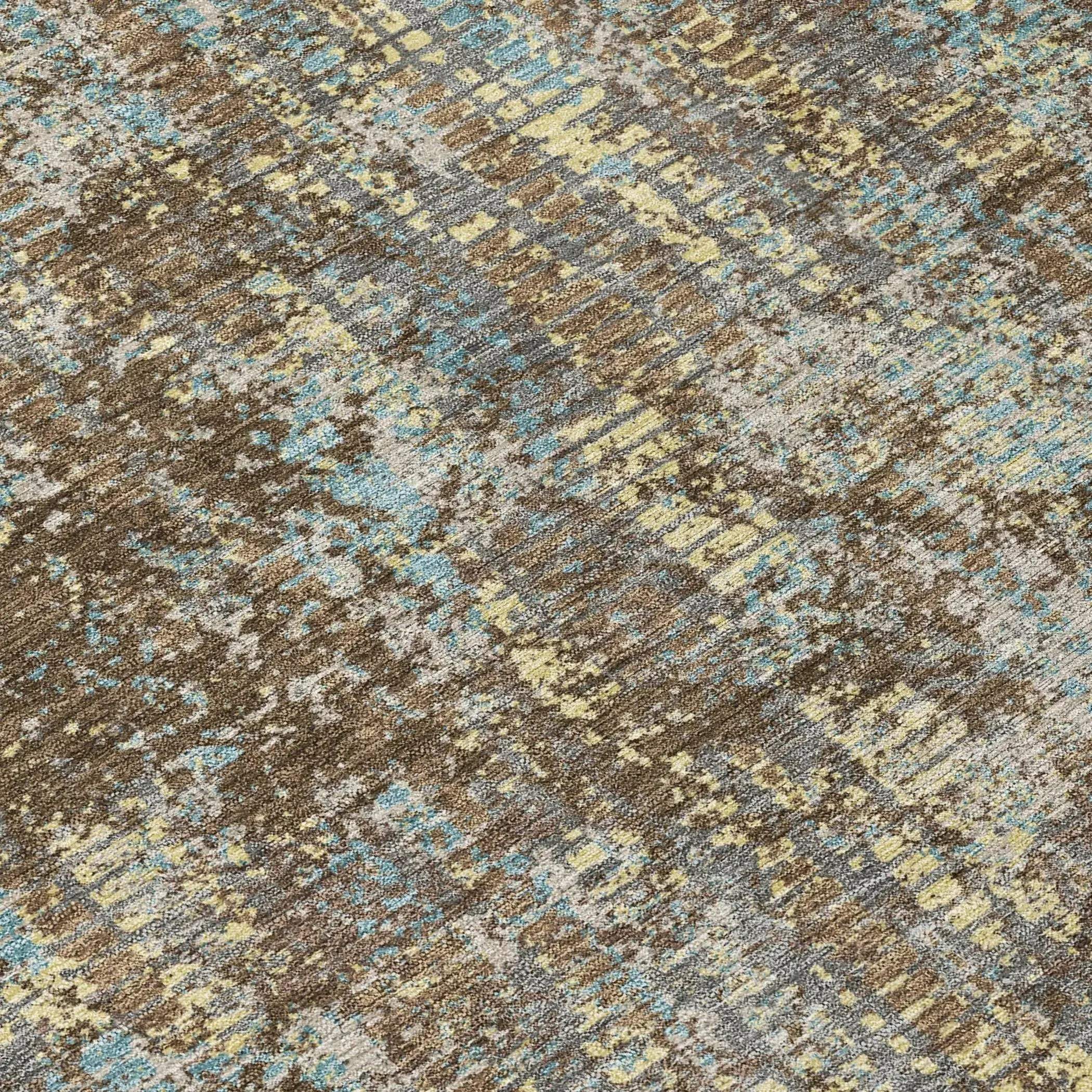 5' X 8' Brown And Graphite Abstract Washable Indoor Outdoor Area Rug Homeroots Outdoor
