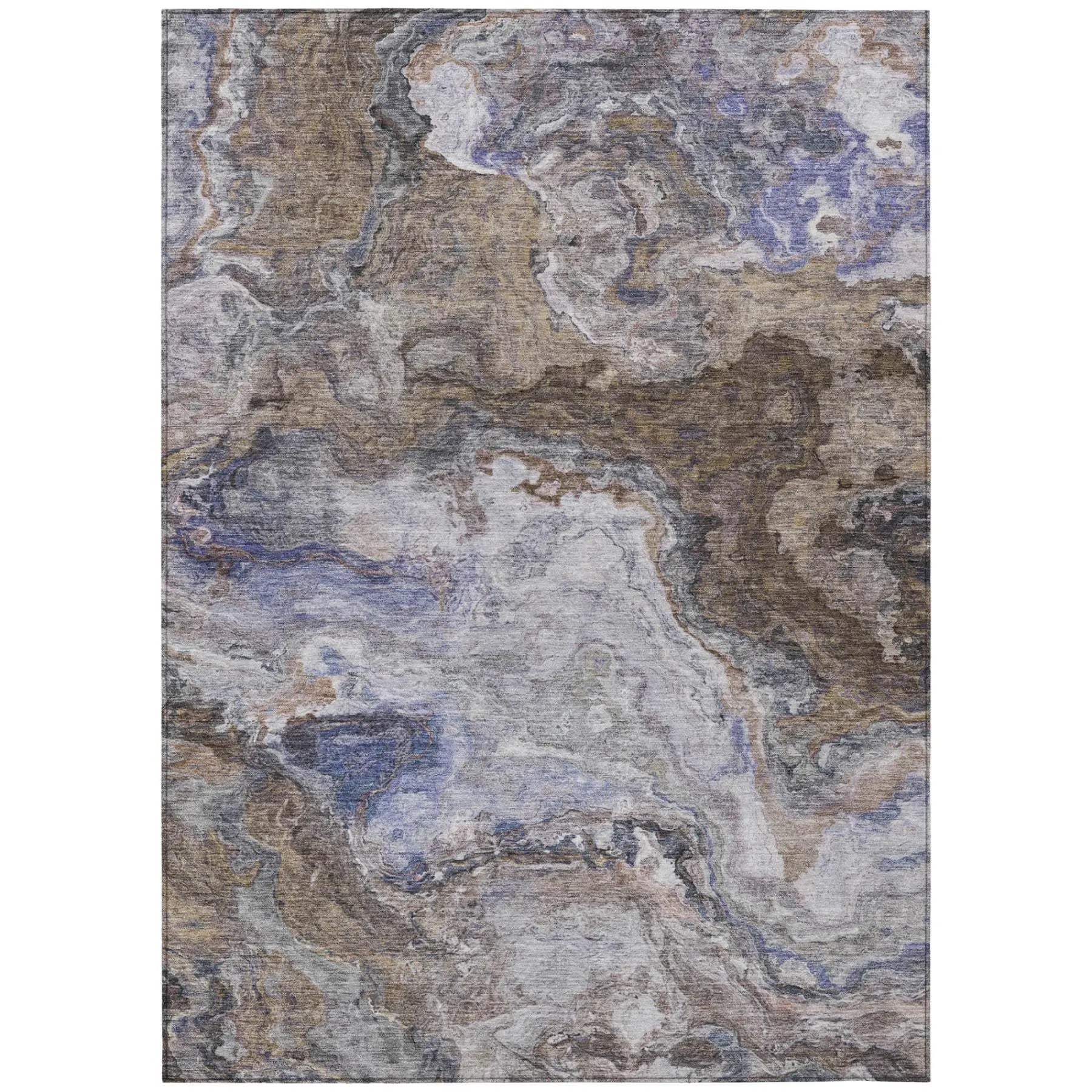 5' X 8' Brown And Graphite Abstract Washable Indoor Outdoor Area Rug Homeroots Outdoor