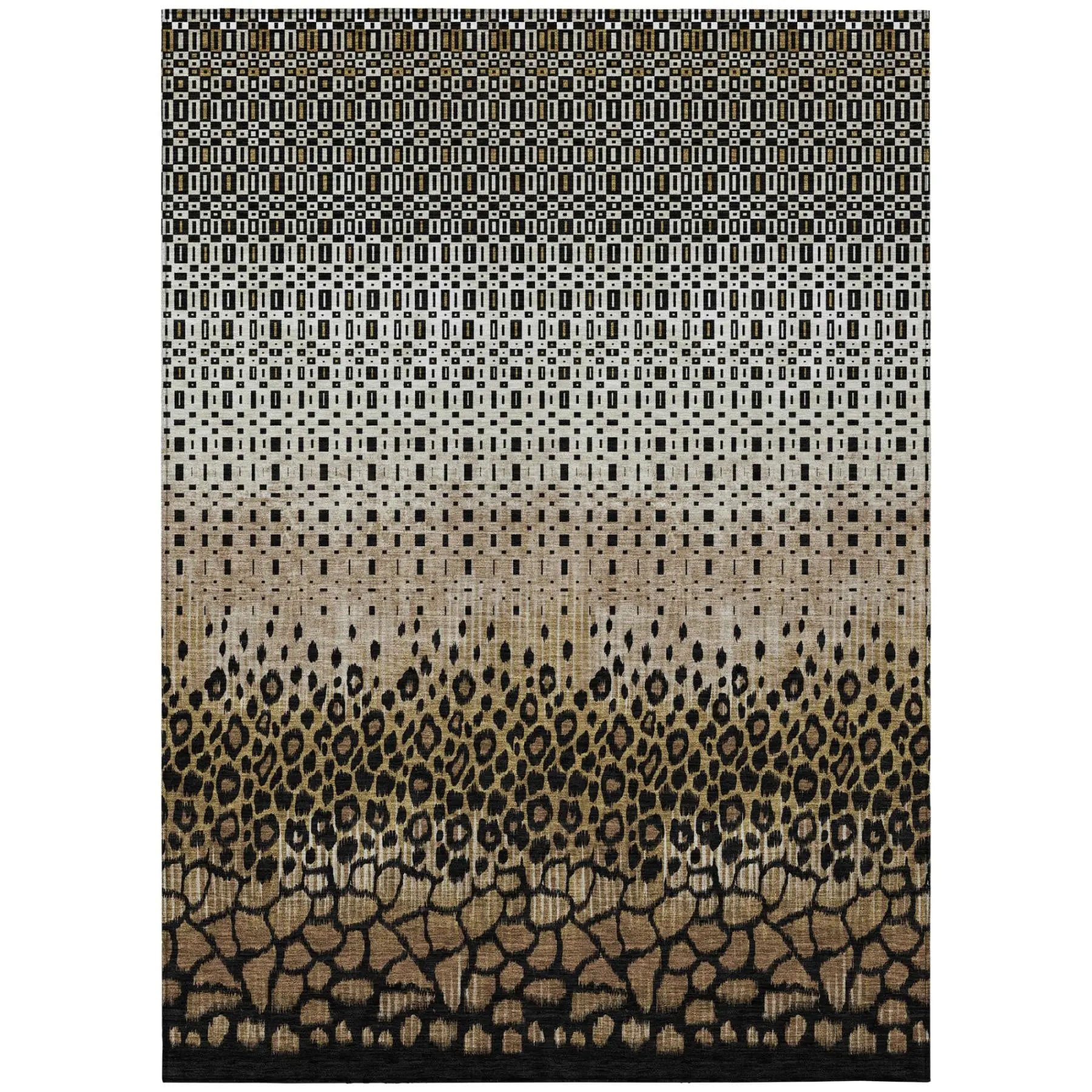5' X 8' Brown And Graphite Geometric Washable Indoor Outdoor Area Rug Homeroots Outdoor