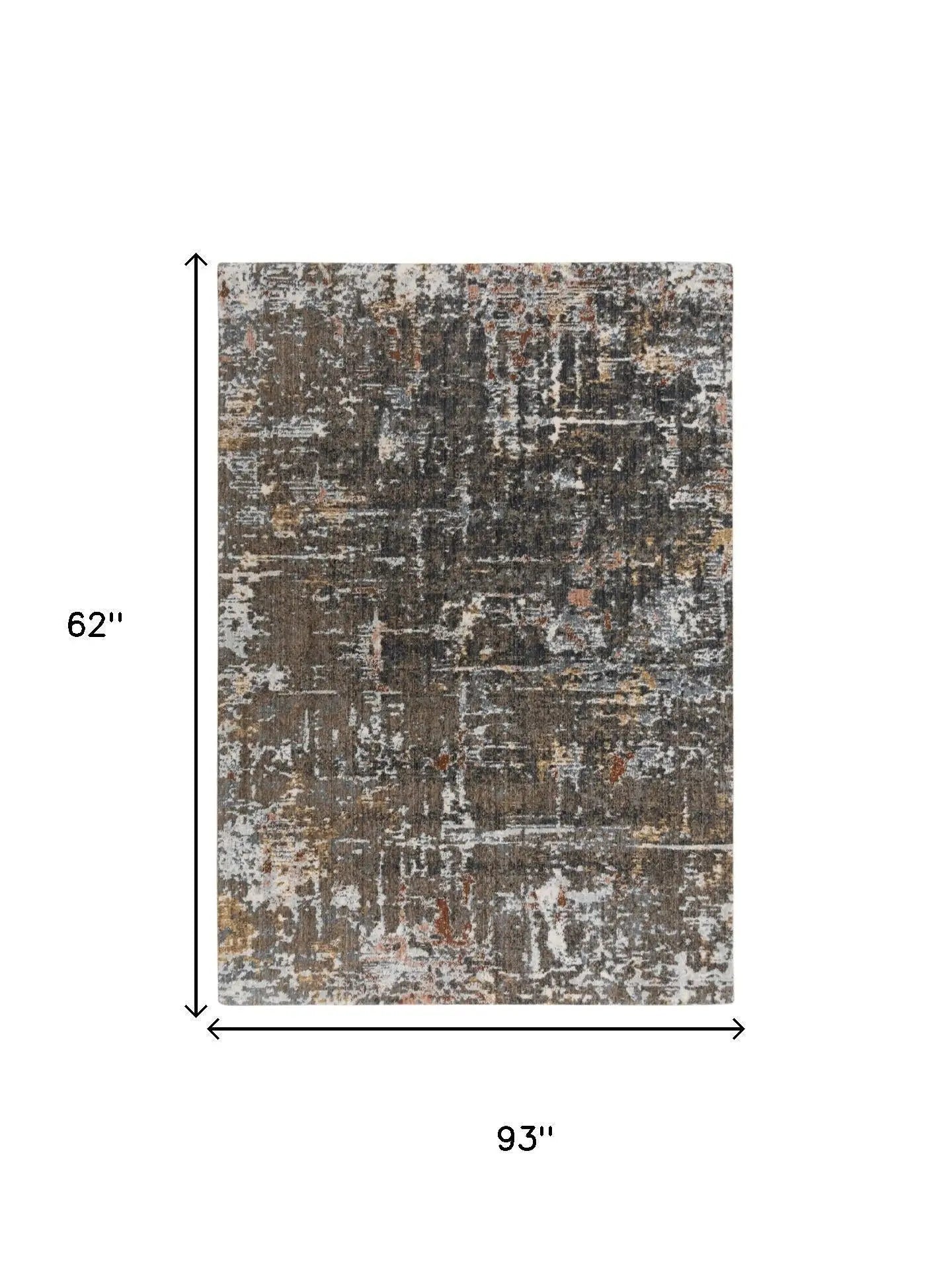 5' X 8' Brown And Gray Abstract Hand Carved Handmade Area Rug Homeroots Home Decor